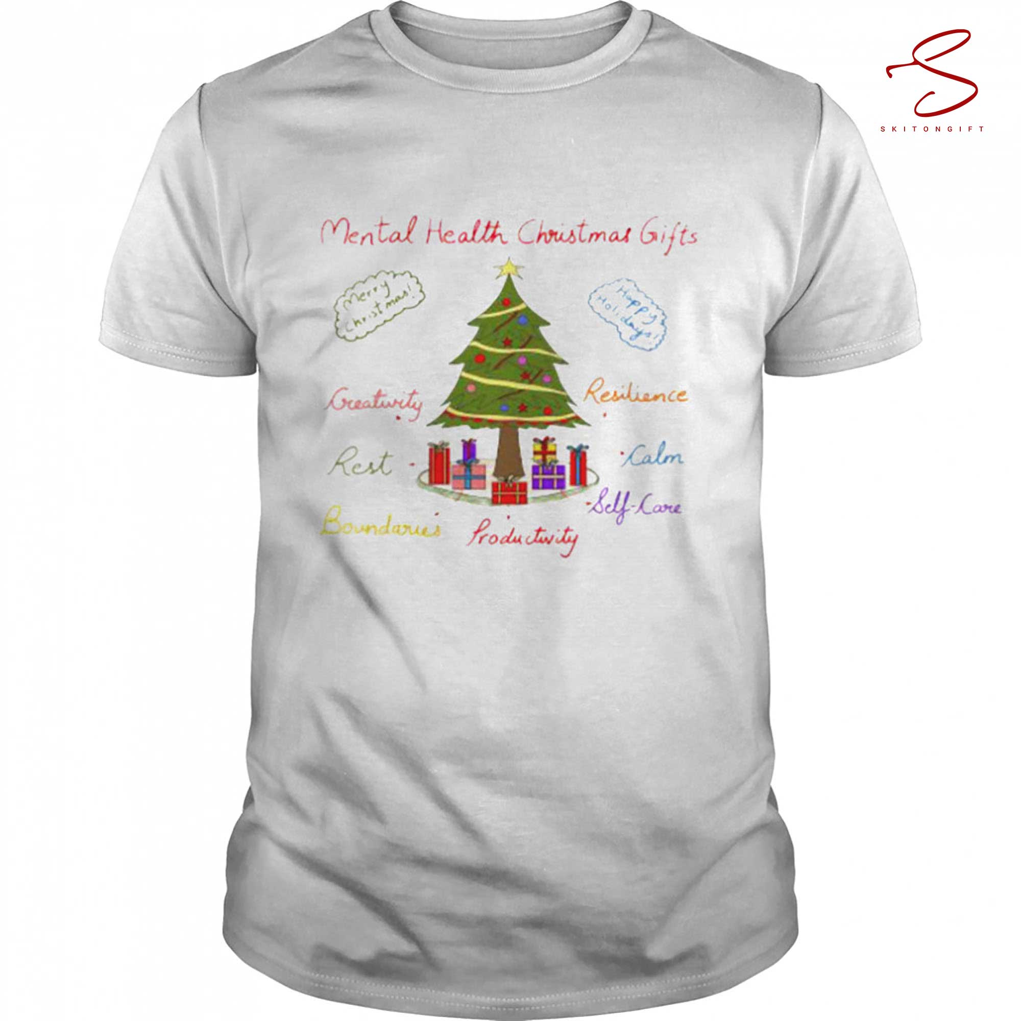 Skitongift Mental Health Christmas Tree Christmas Shirt