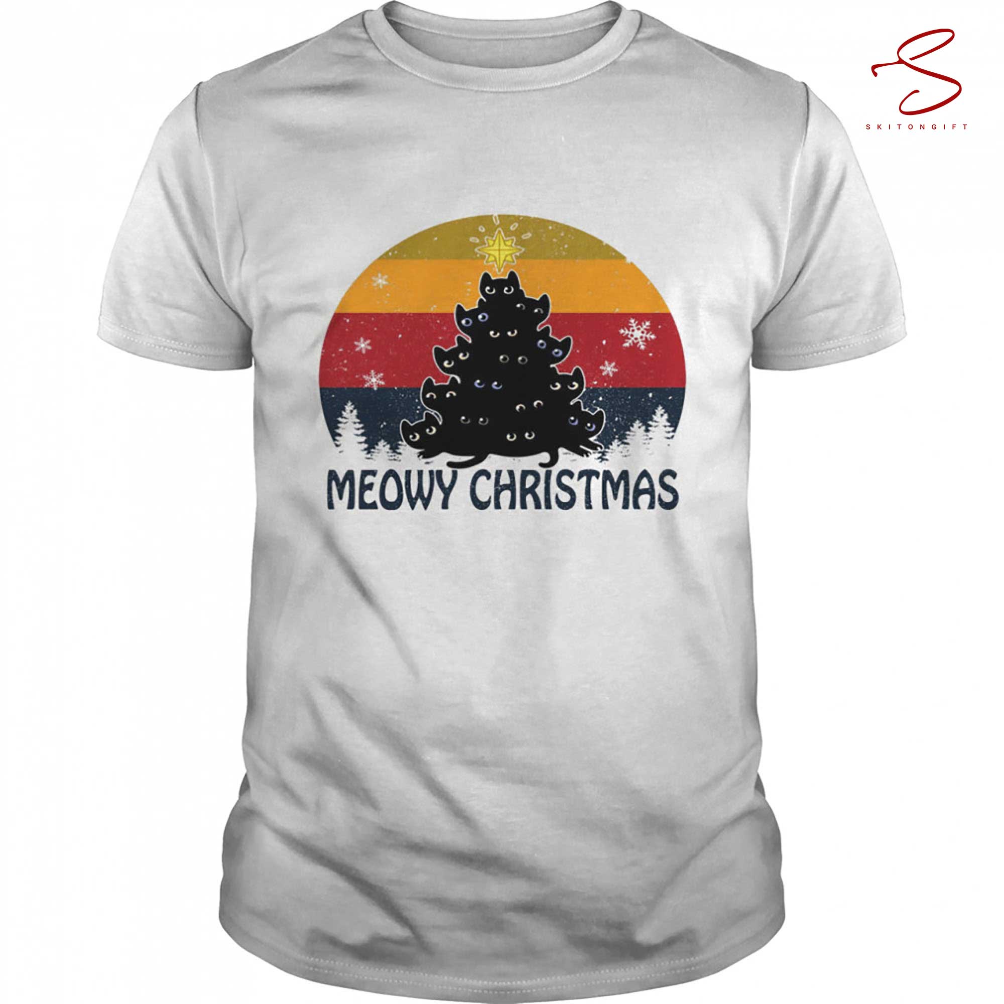 Skitongift Meowy Christmas Shirt