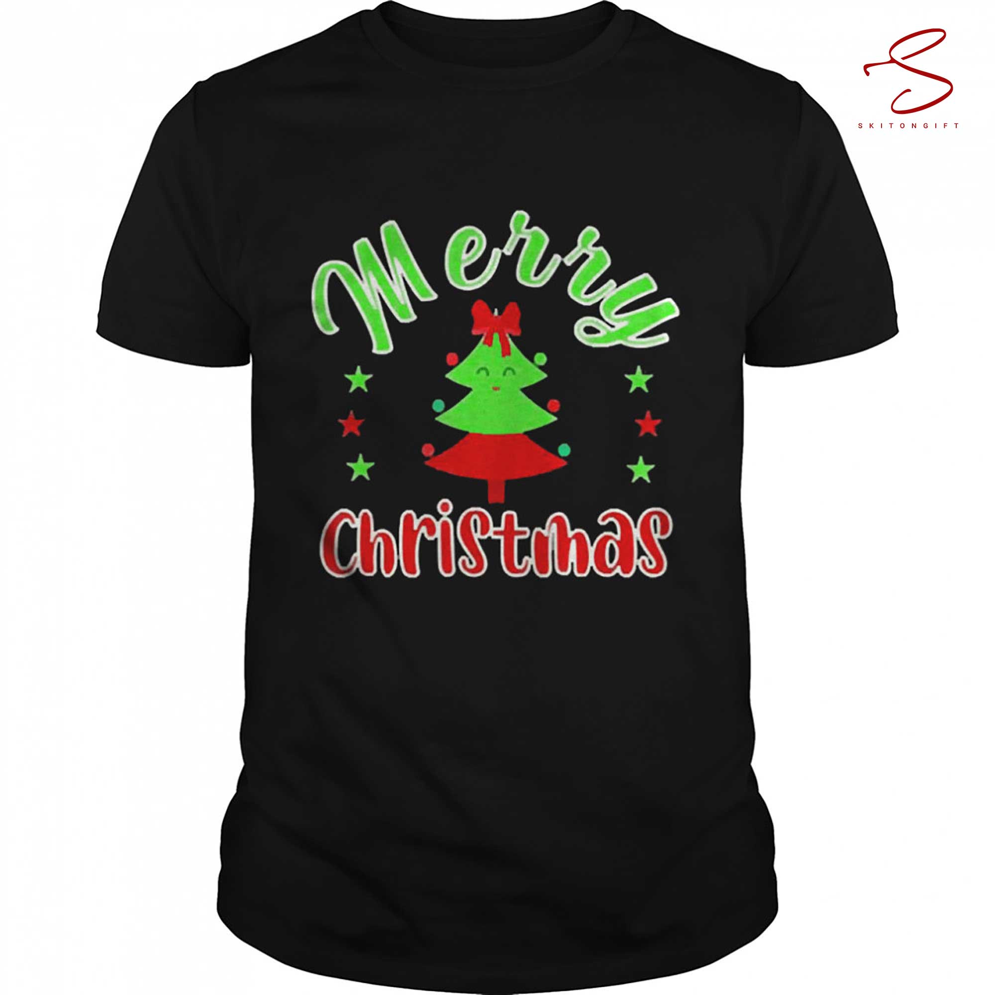 Skitongift Merry Christmas Cute Christmas Tree T Shirt