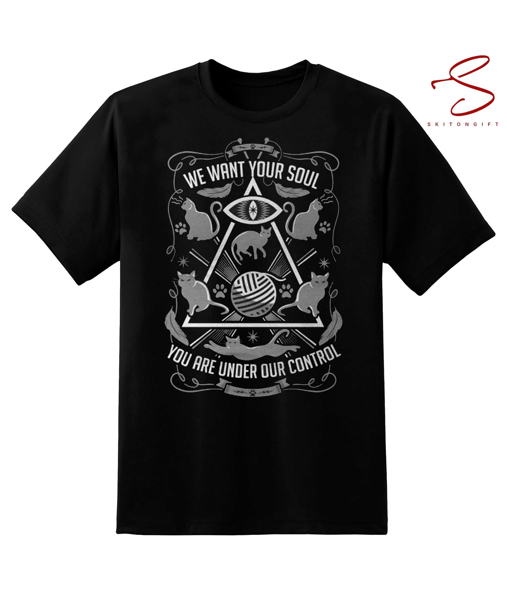 Skitongift New Cat Shirt Mind Control Funny Cat T Shirt Mens And Ladies Womens T Shirt Funny Shirts Long Sleeve Tee Hoody Hoodie