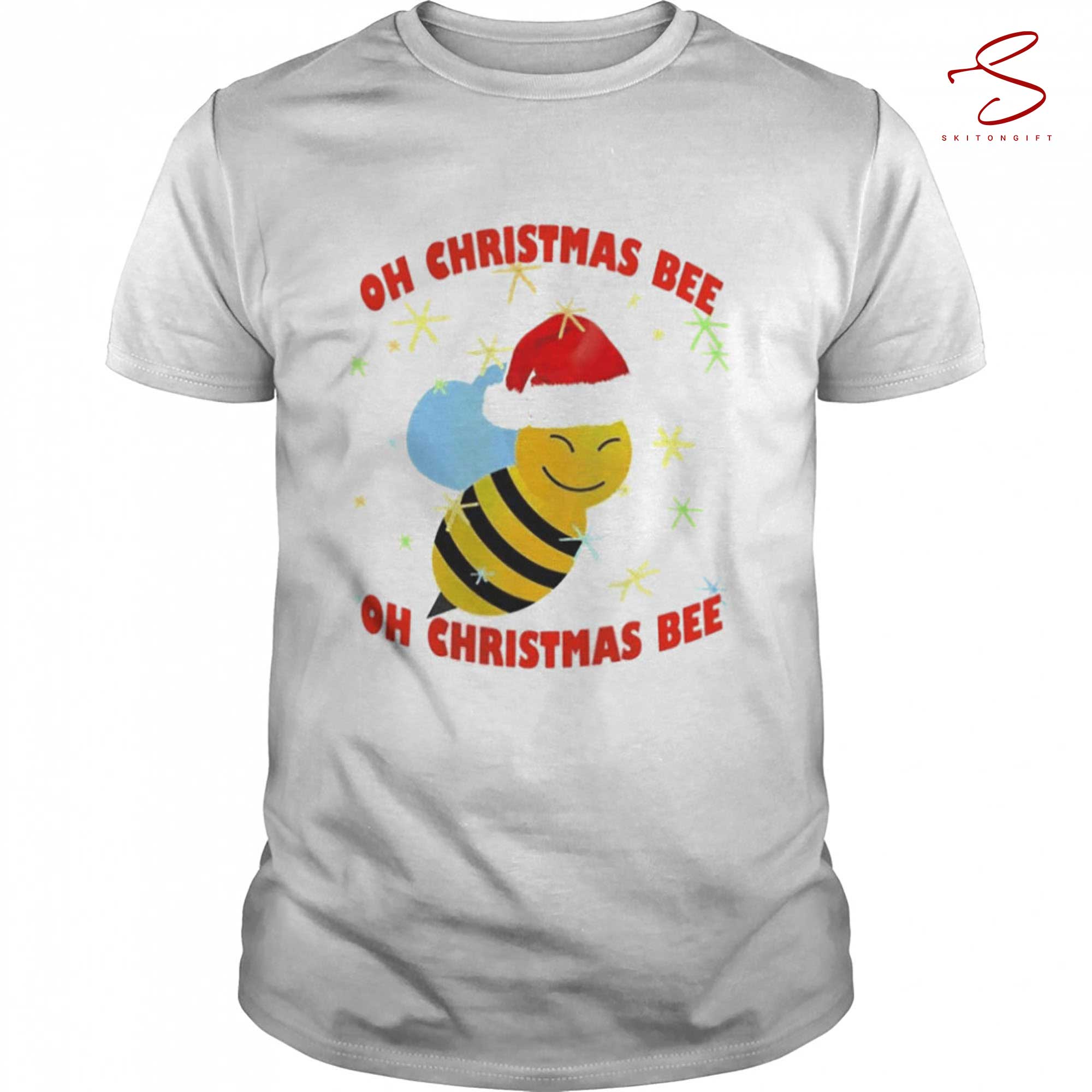 Skitongift Oh Christmas Bee Santa Bee Xmas Shirt