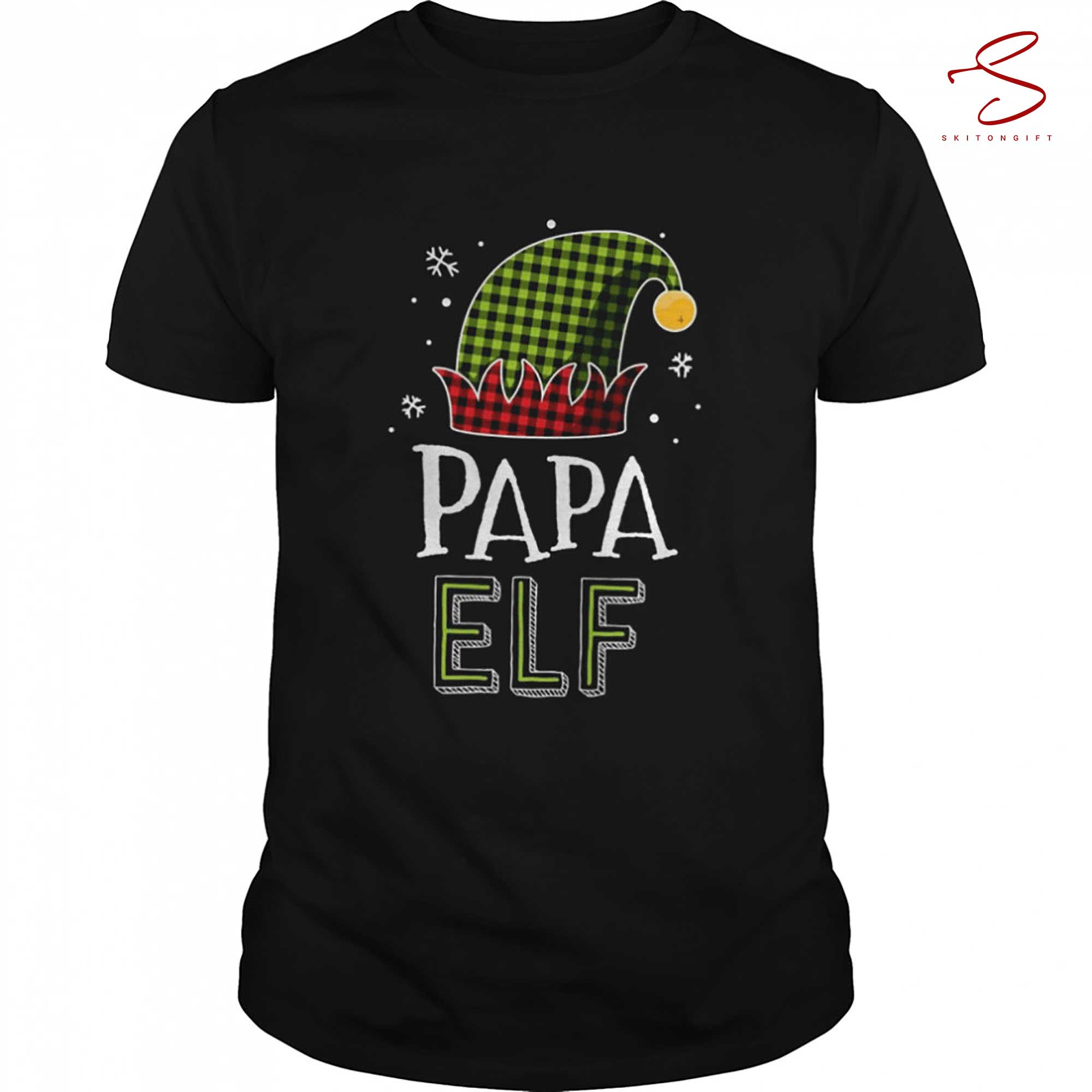 Skitongift Papa Elf Christmas T Shirt