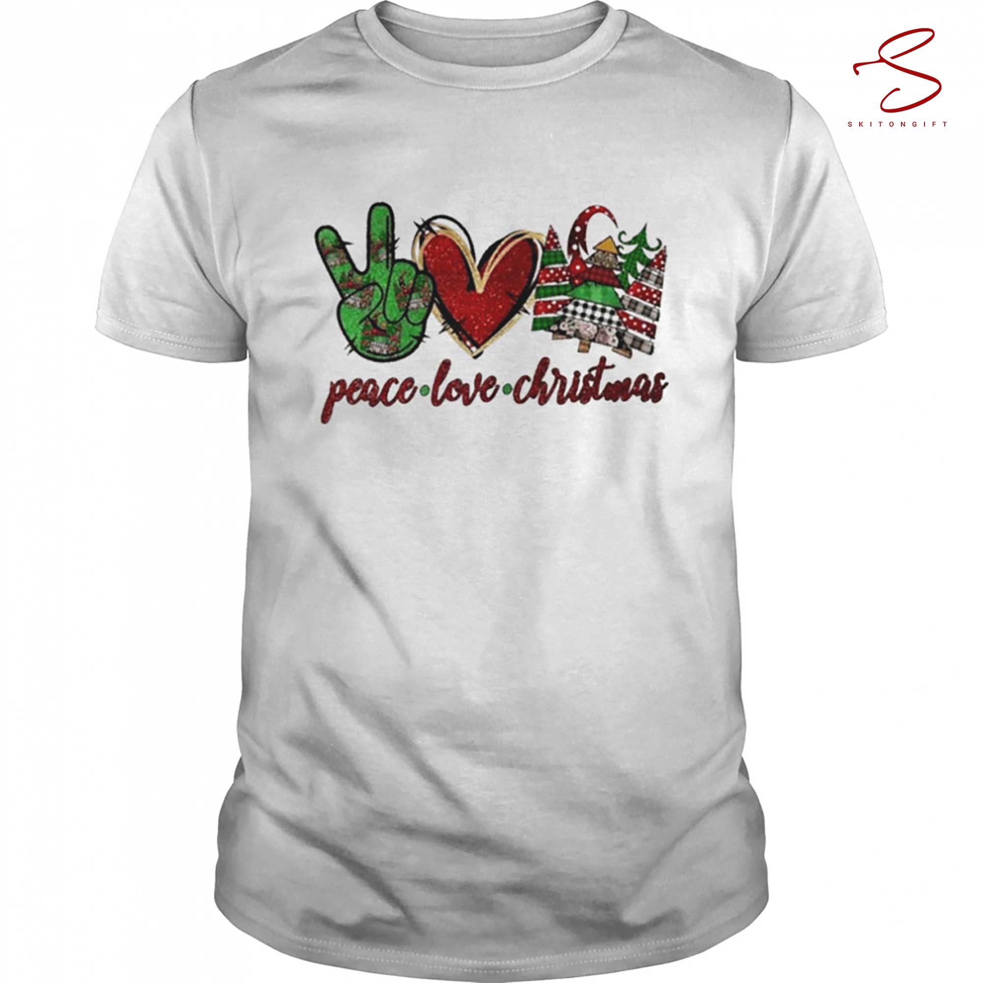 Skitongift Peace Love Christmas Shirt