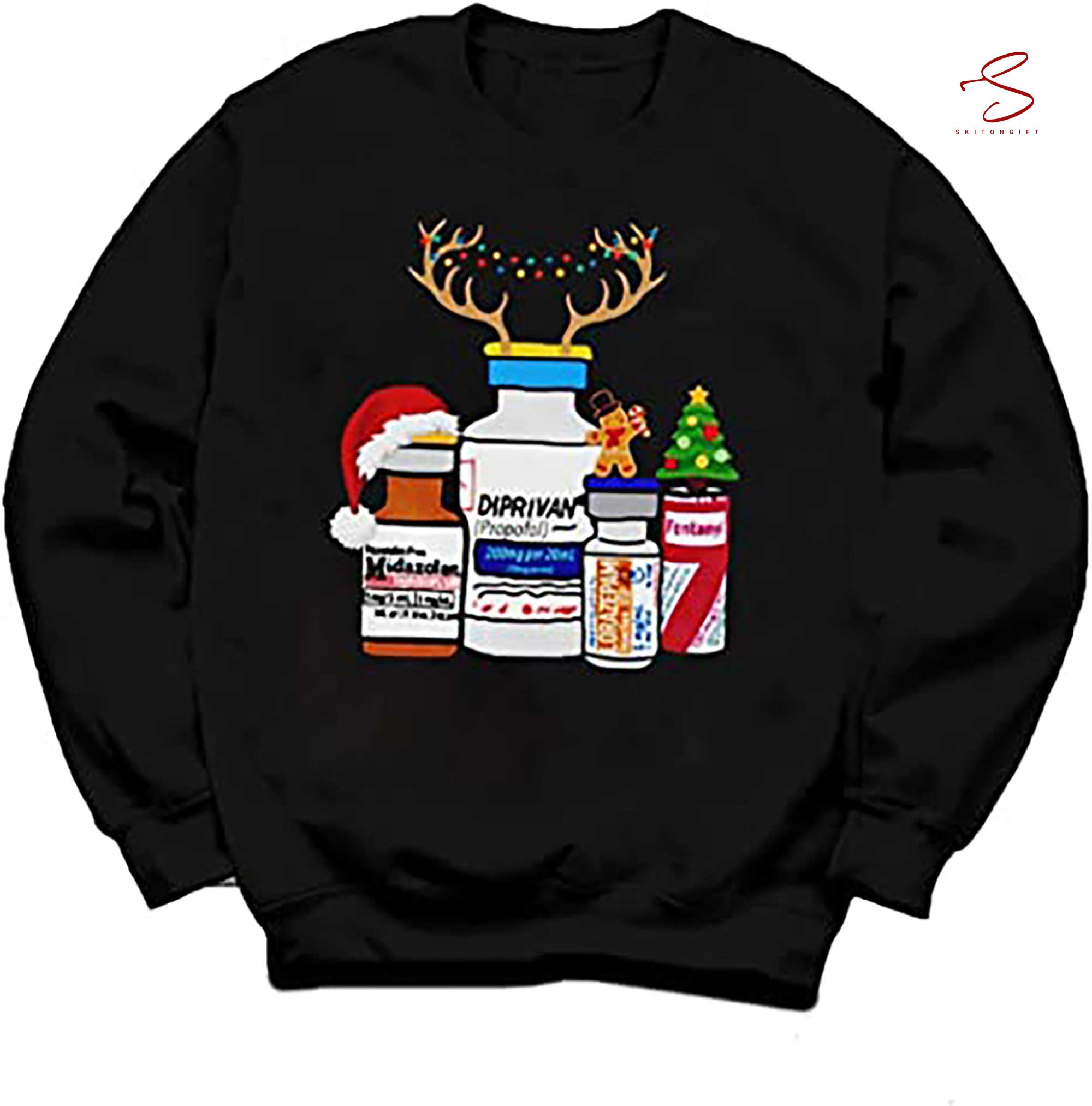 Skitongift Peppermint Mocha T Shirt, Cute Christmas Nurse Tshirt Funny Rn Crna Shirt Pacu Er Icu Anesthesia Xmas Anesthetist Christmas School Nurse Tshirt For Women Nurse Christmas Sweatshirt