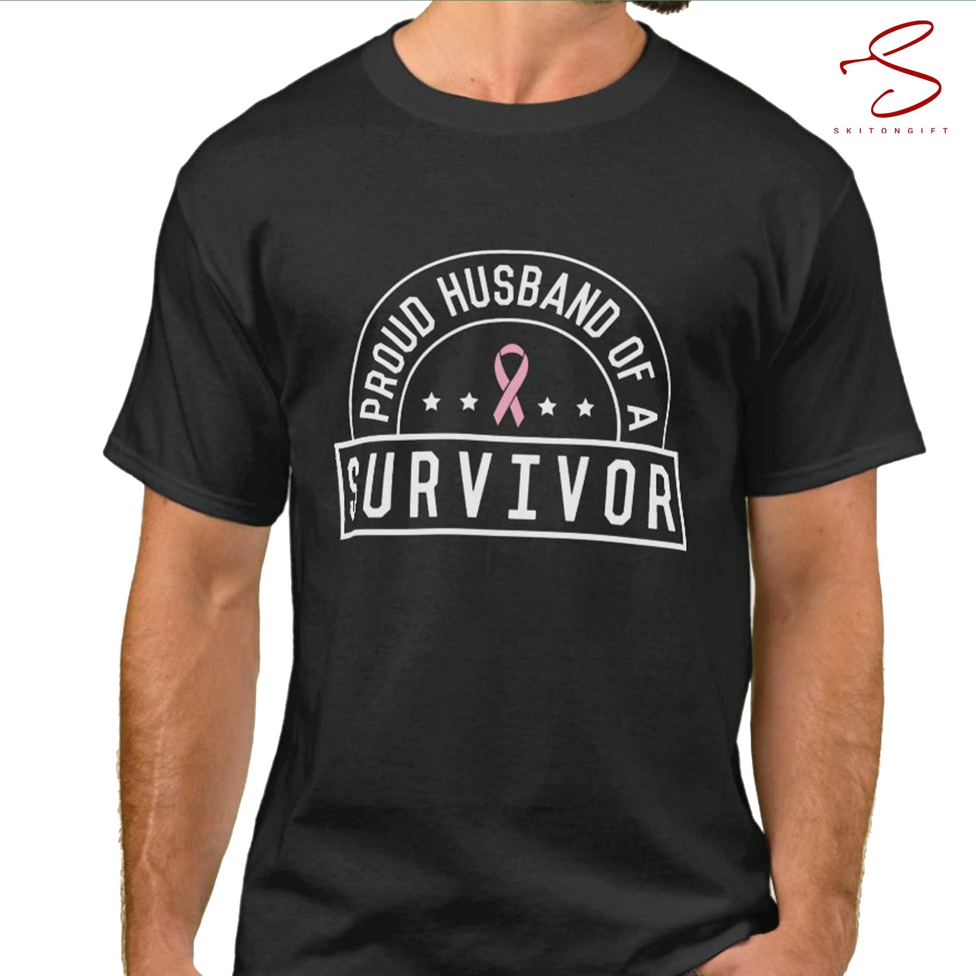 Skitongift Proud Husband Of A Survivor T Shirt Funny Shirts Long Sleeve Tee Hoody Hoodie Heavyweight Pullover Hoodies Sweater
