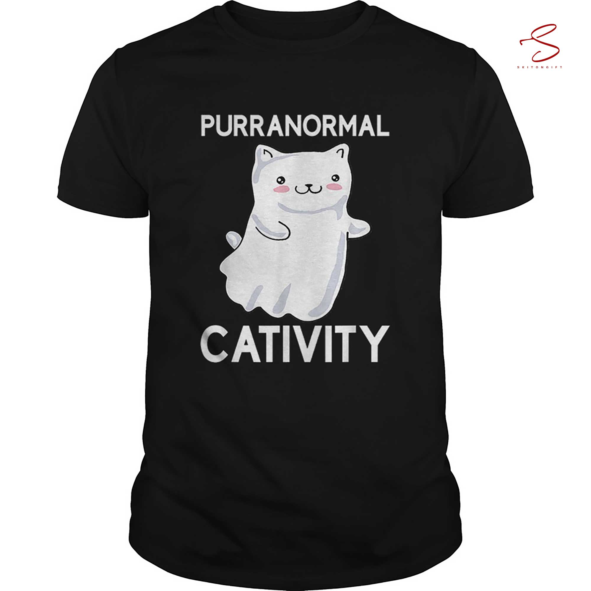 Skitongift Purranormal Cativity Ghost Halloween Cats T Shirt