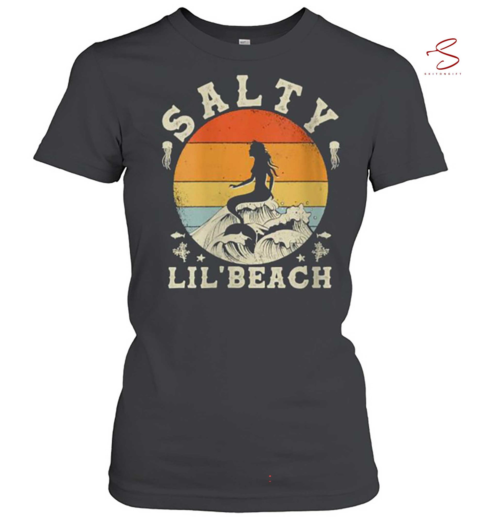 Skitongift Salty Lil Beach Vintage T Shirt