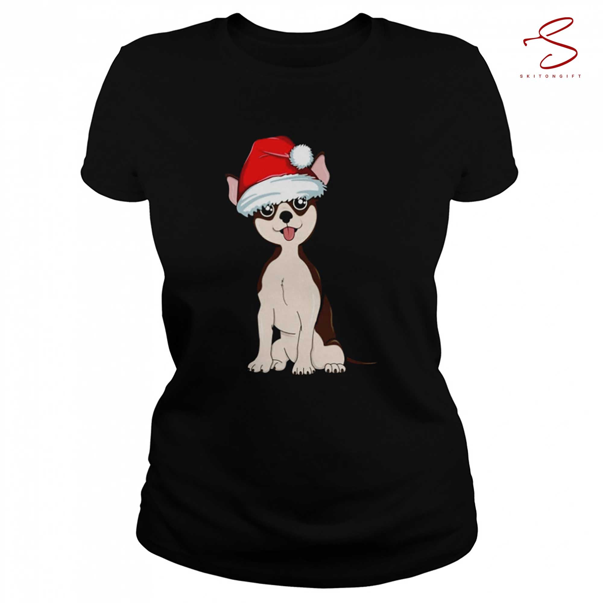 Skitongift Santa Chihuahua Christmas T Shirt