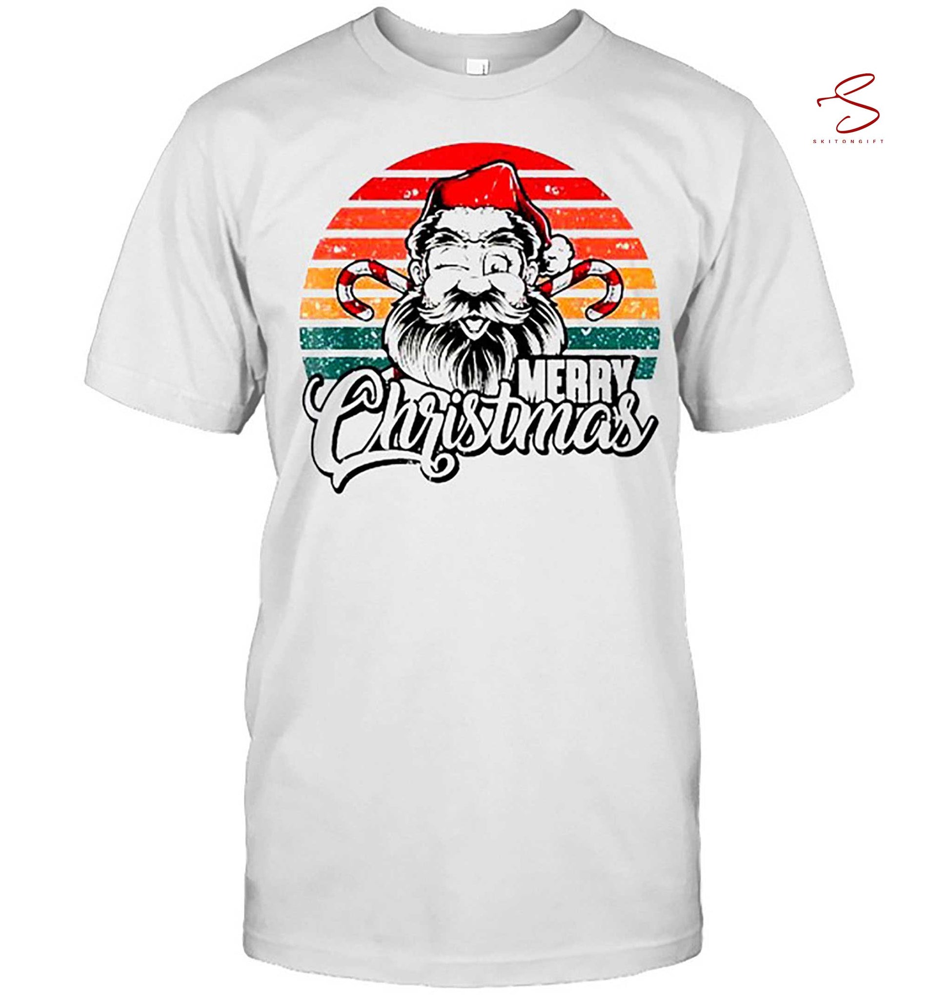 Skitongift Santa Claus Vintage Merry Christmas T Shirt