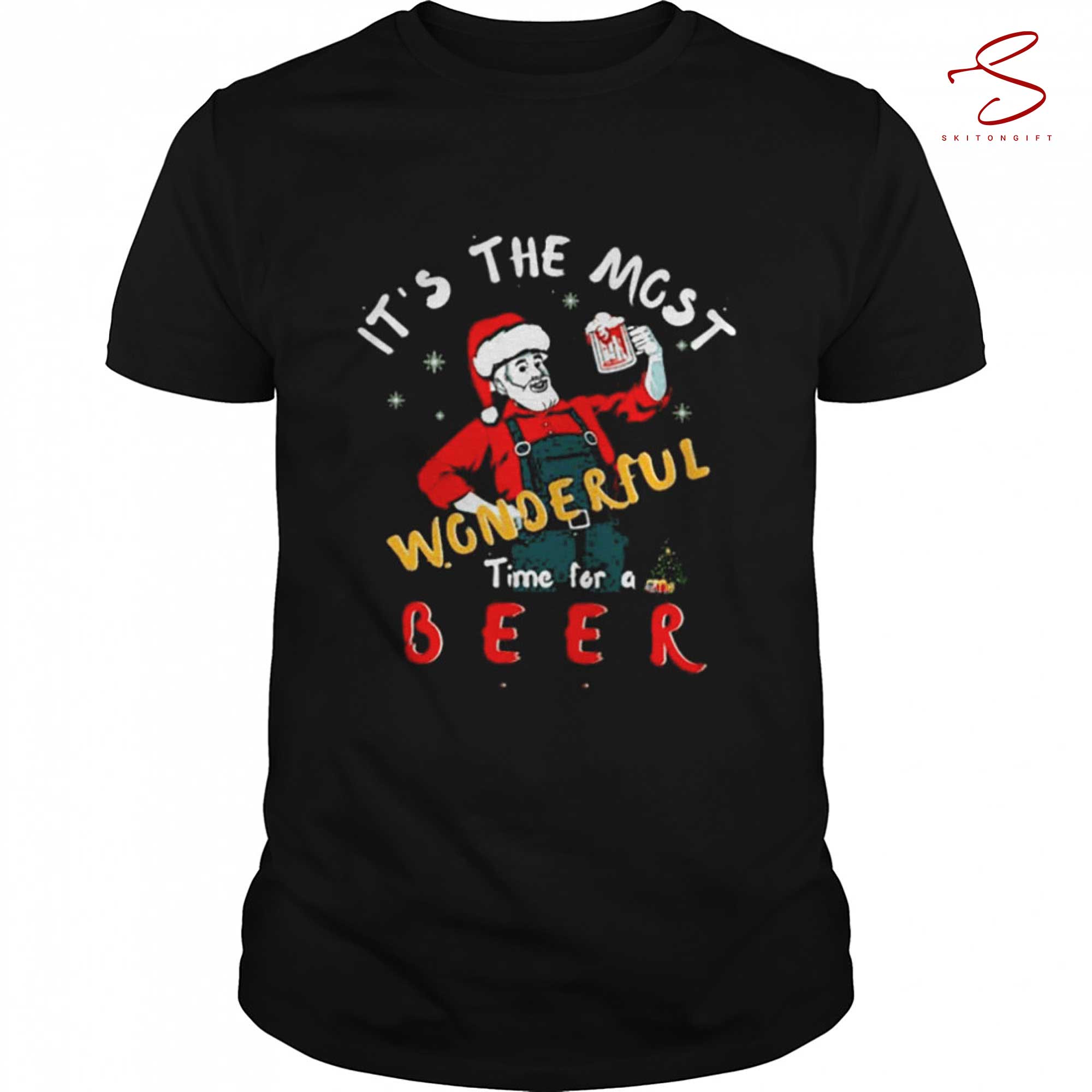 Skitongift Santa Its The Most Wonderful Time For A Beer Christmas T Shirt