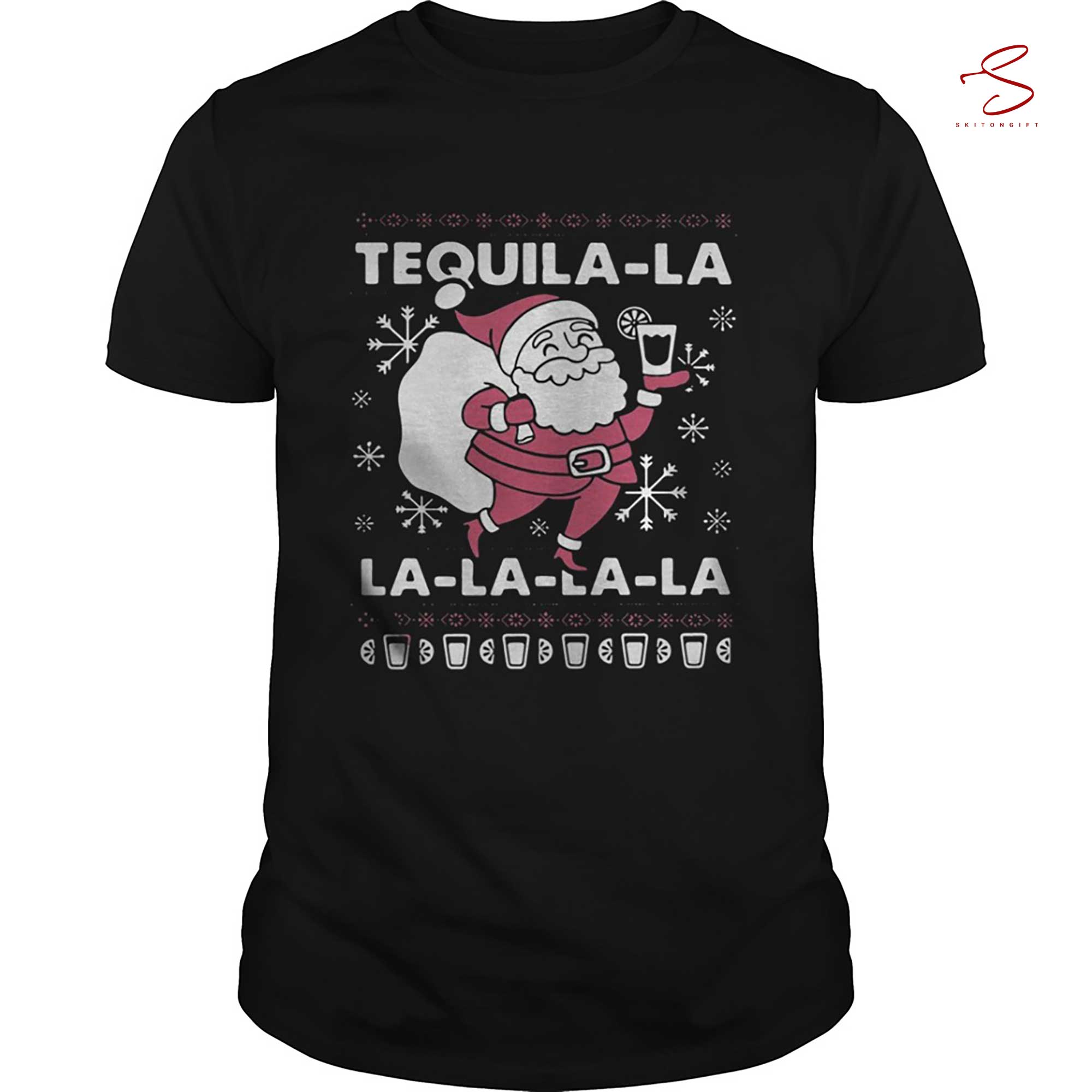 Skitongift Santa Tequila La La La La La Christmas Sweater