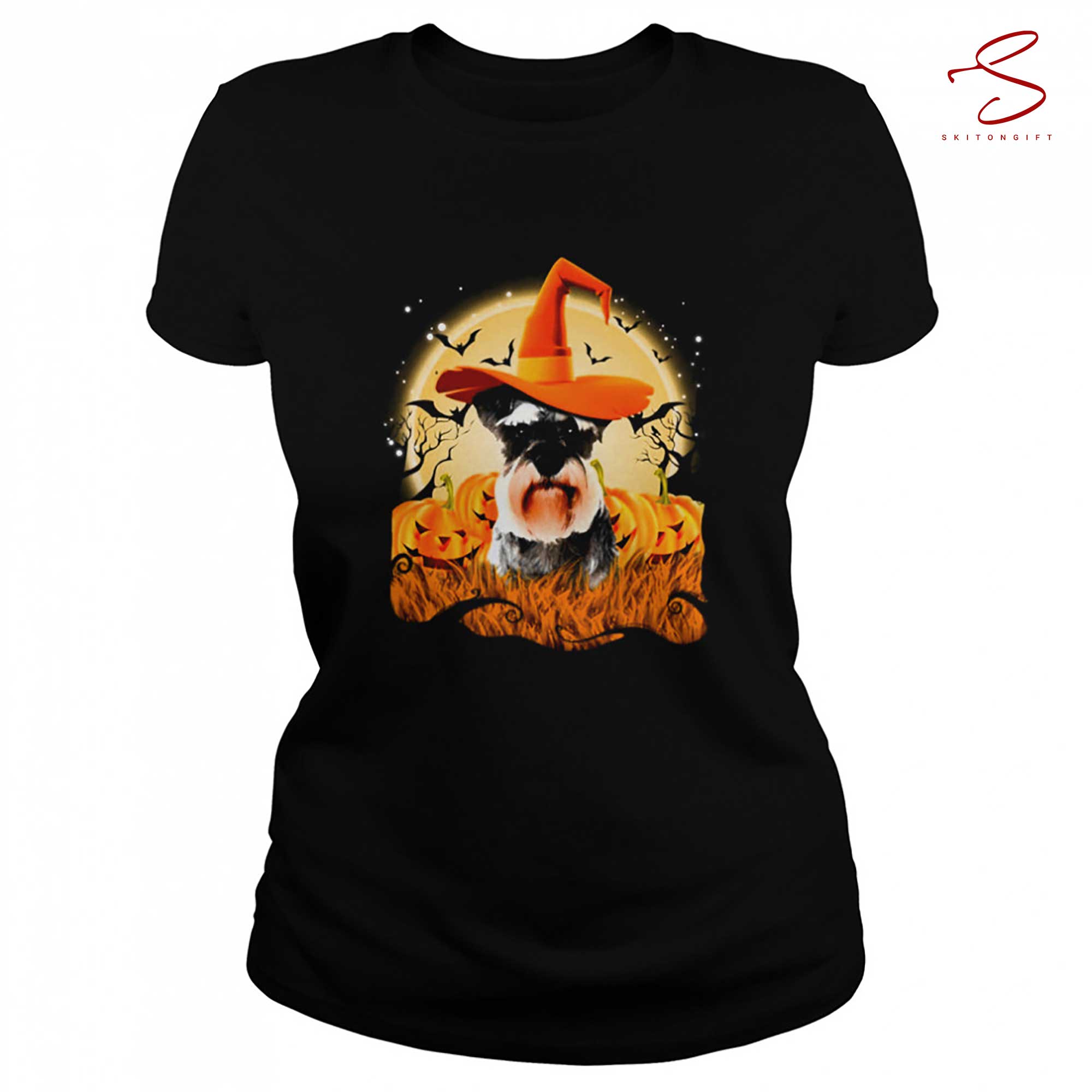 Skitongift Schnauzer Halloween T Shirt