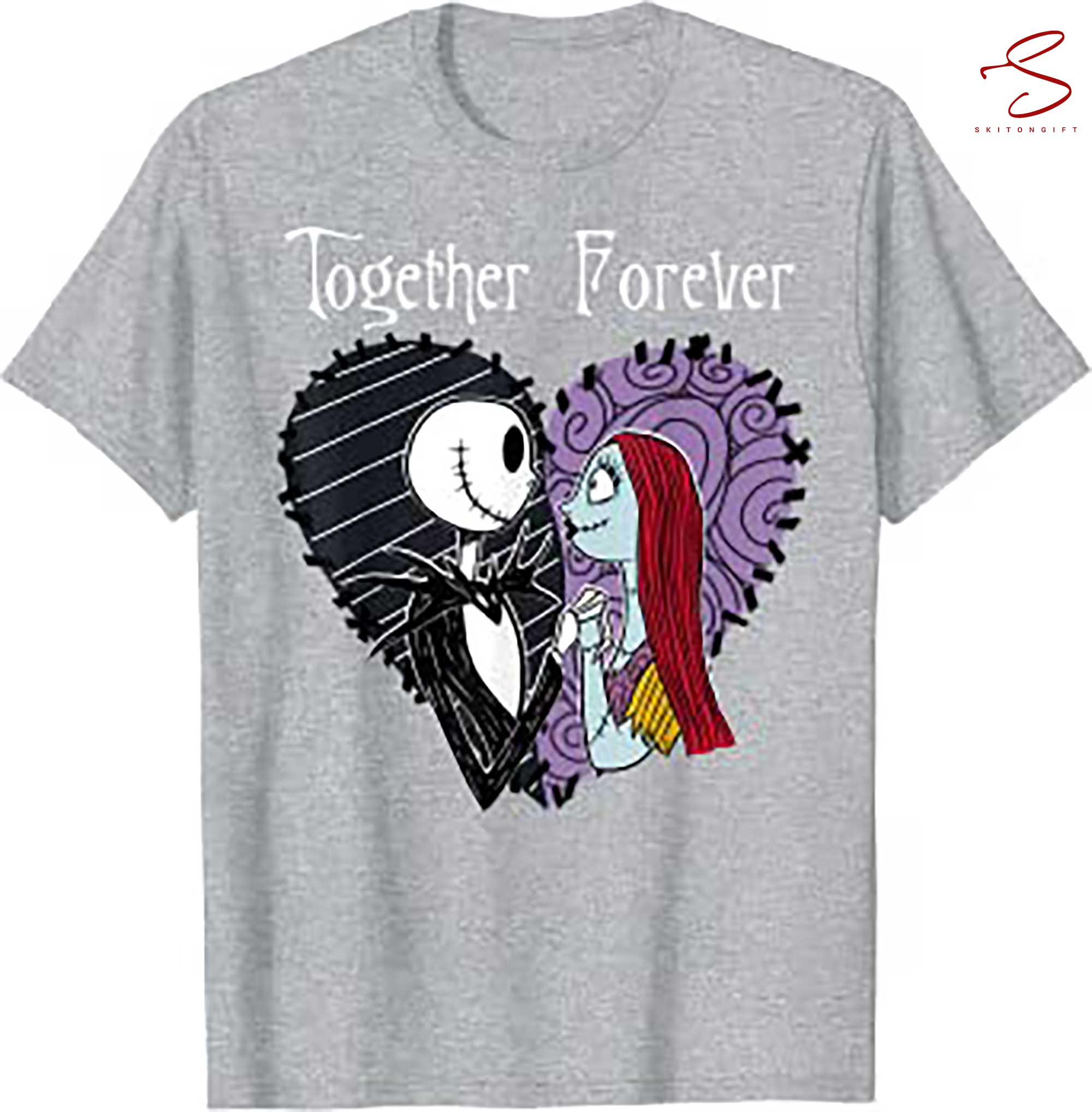 Skitongift Skeleton Couple Together T Shirt
