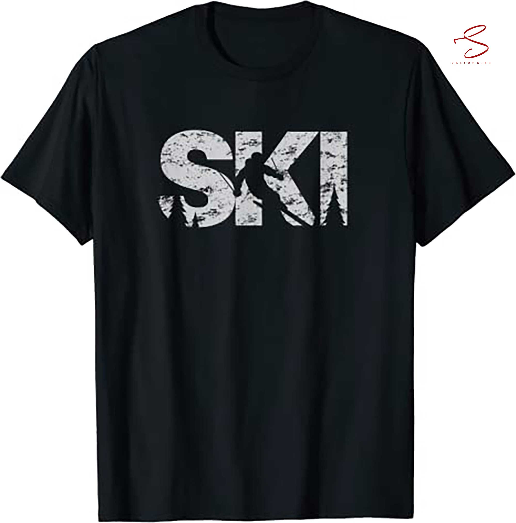 Skitongift Ski Cool Skiing Style Skier Gift Women Men Boy Girl T Shirt