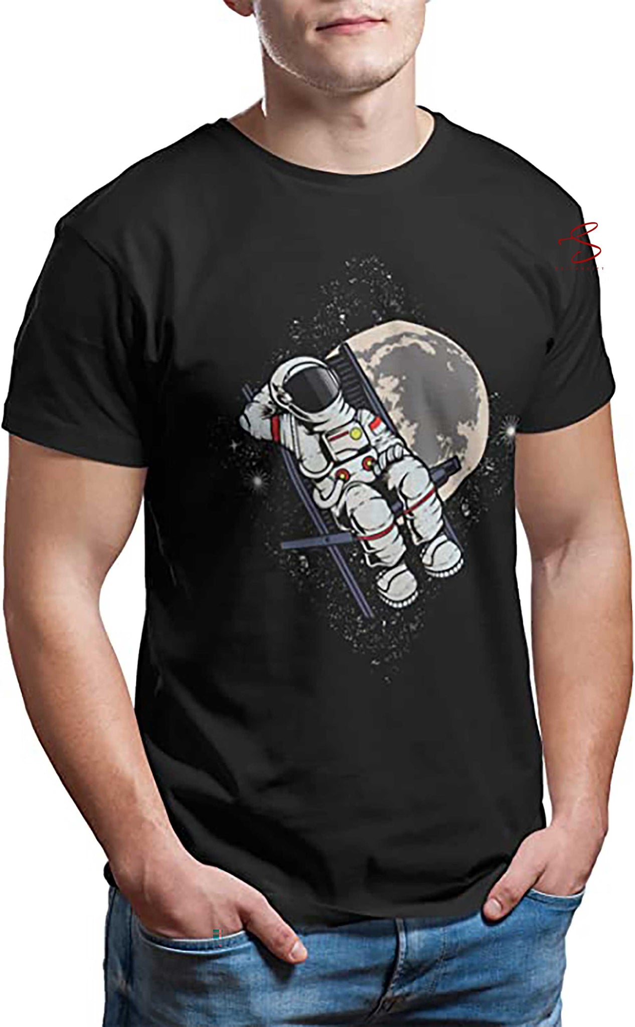 Skitongift Sleeping Astronut MenS Graphic Tees T Shirts   Design Graphic T Shirts For Men