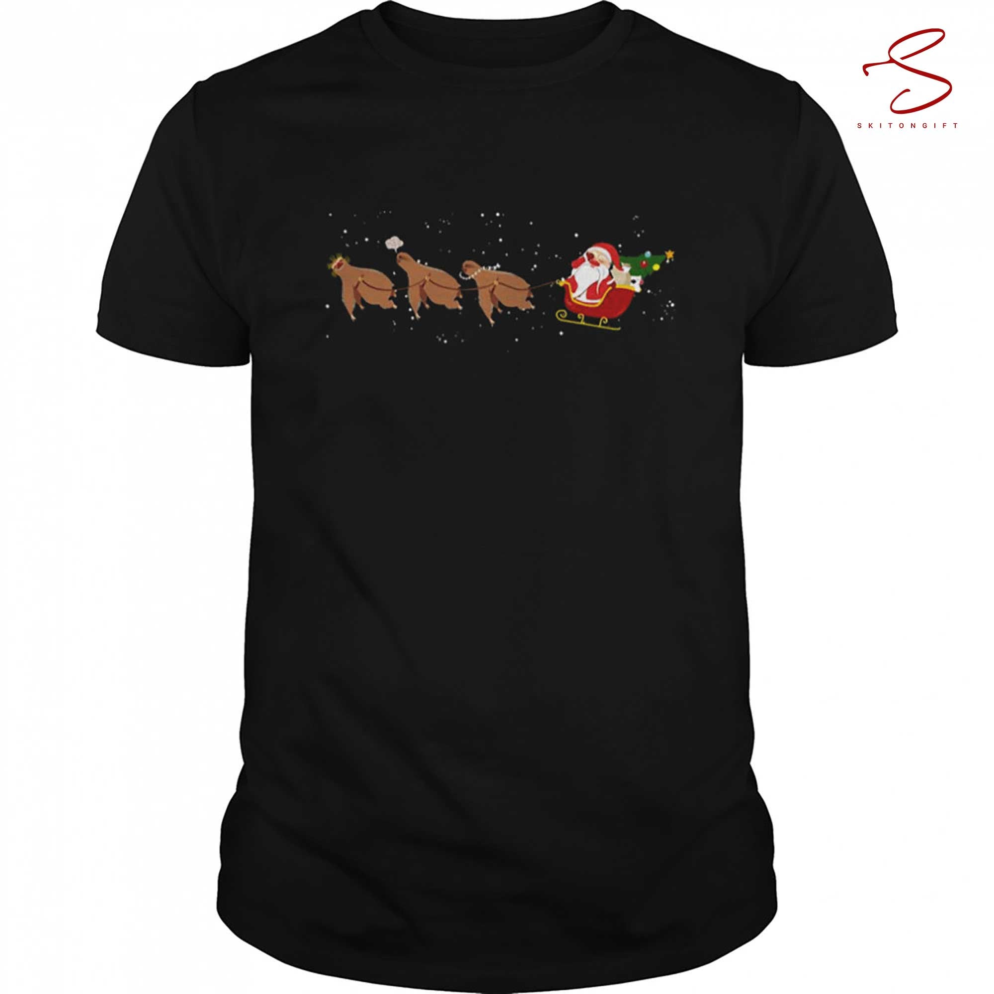Skitongift Sloth Santa Face Palm Christmas Shirt