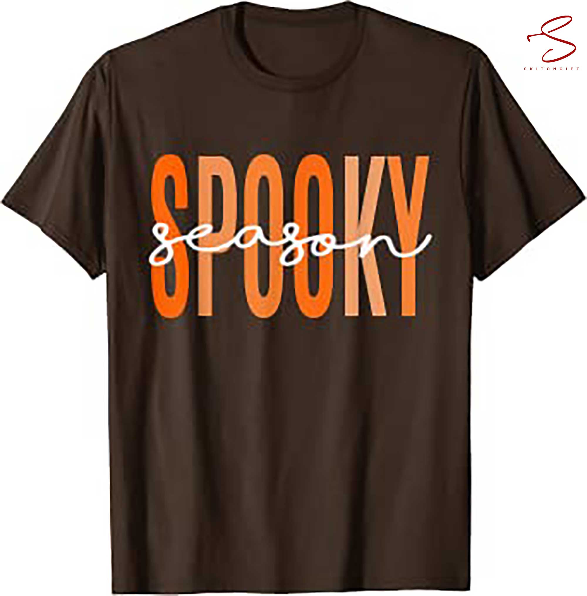 Skitongift Spooky Season Shirt Fall Pumpkin Halloween Teacher Student T Shirt