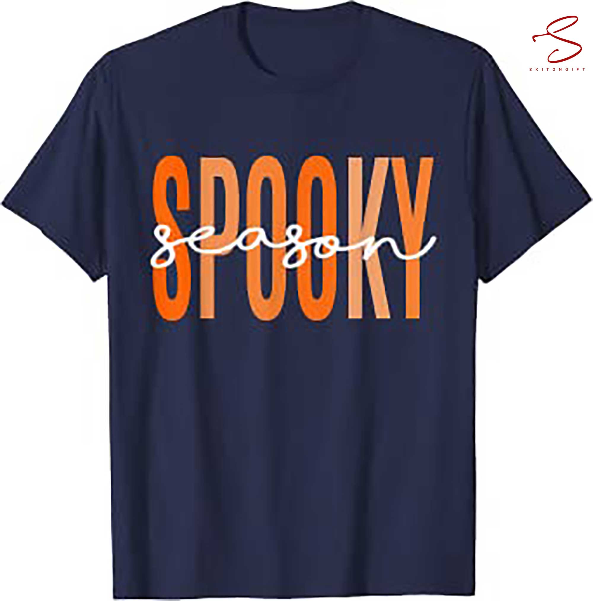 Skitongift Spooky Season Shirt Fall Pumpkin Halloween Teacher Student T Shirt