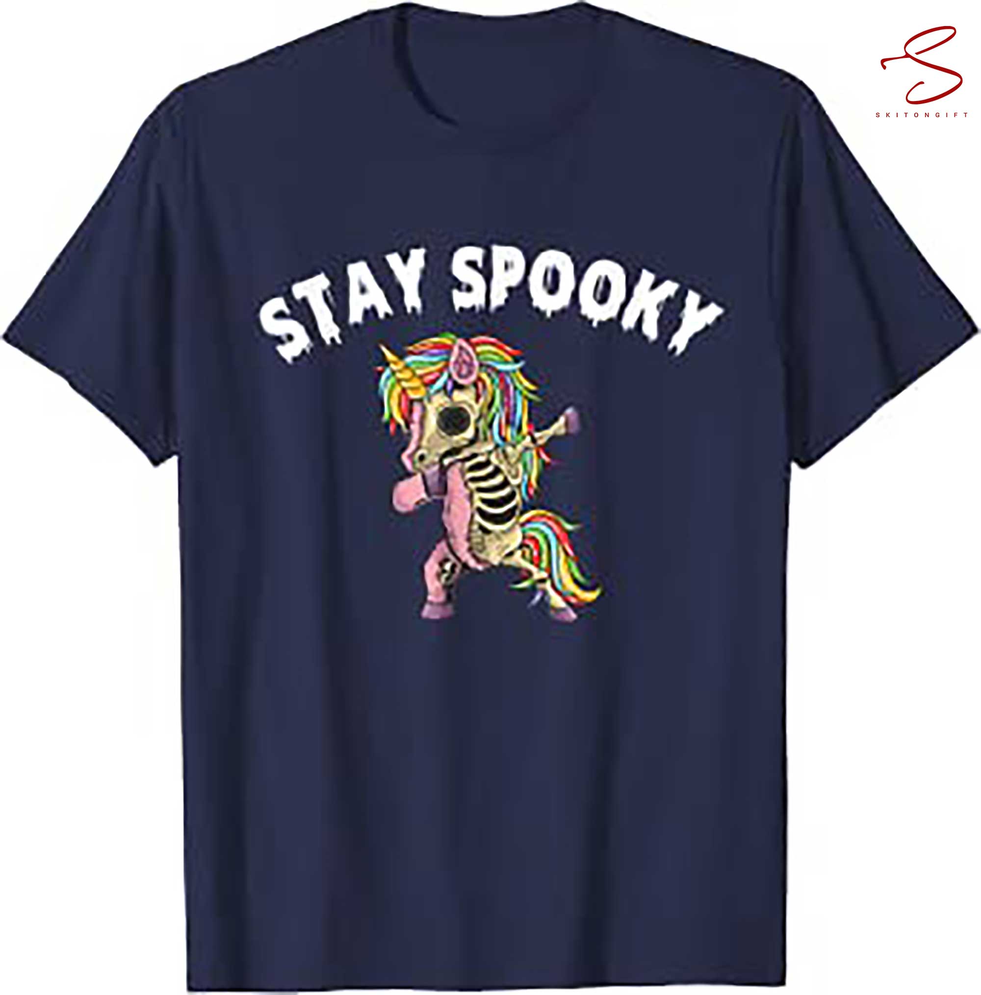 Skitongift Stay Spooky Dabbing Unicorn Zombie Halloween T Shirt