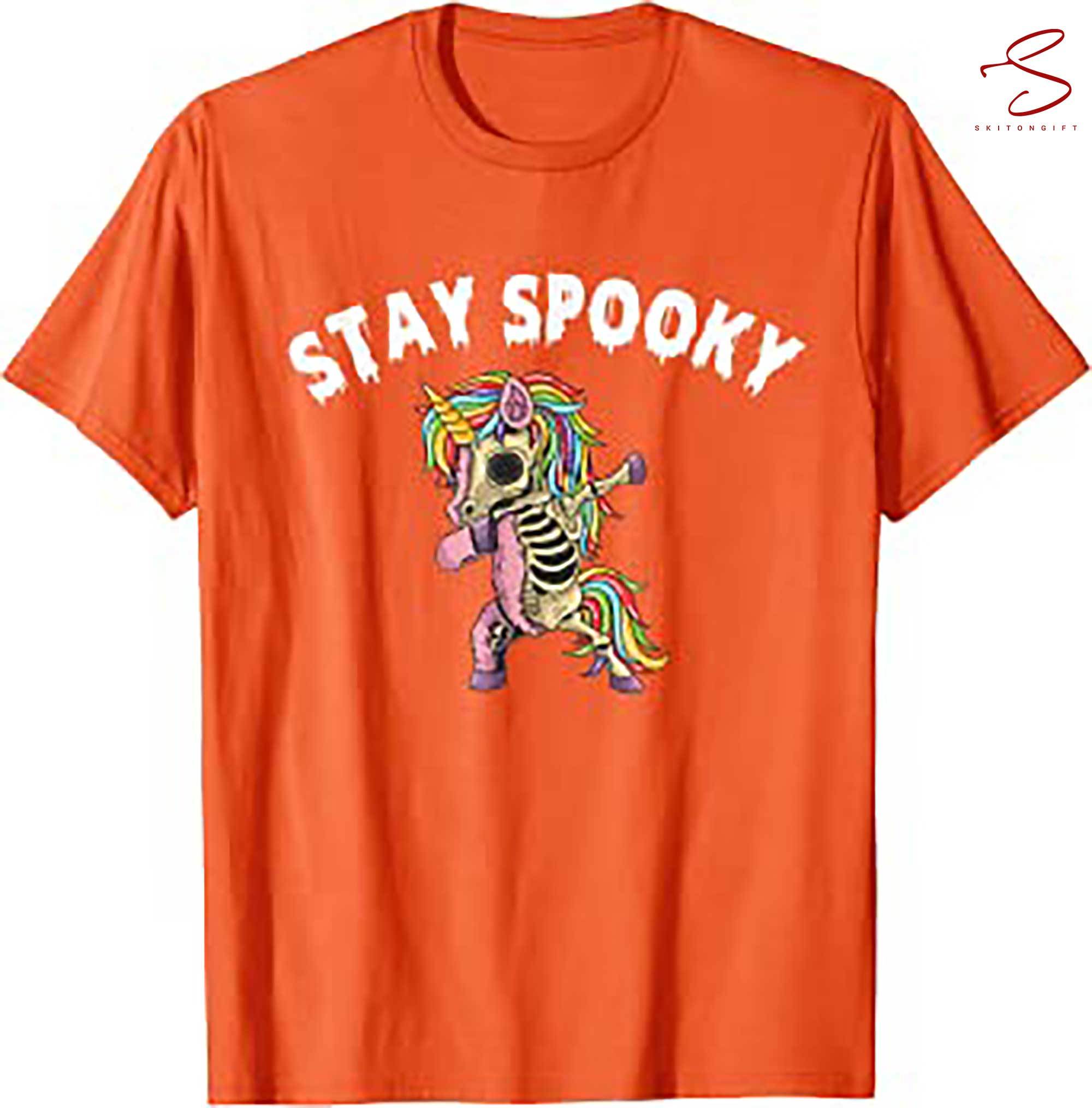 Skitongift Stay Spooky Dabbing Unicorn Zombie Halloween T Shirt