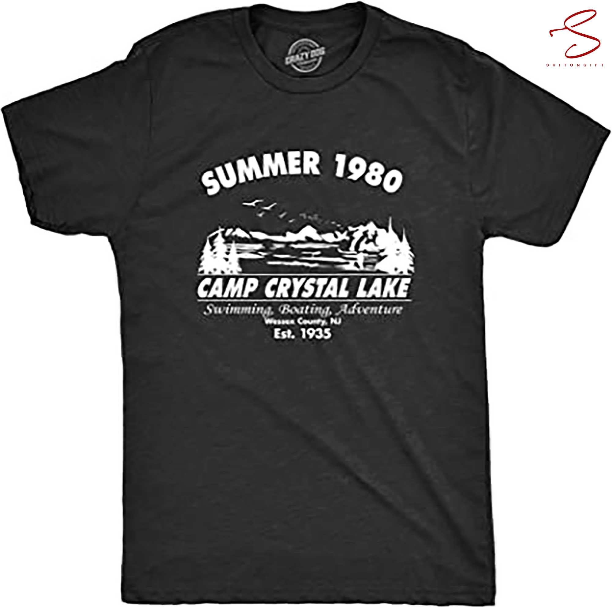 Skitongift Summer 1980 Men Funny T Shirt Graphic Camping Vintage Cool 80s Novelty Tees