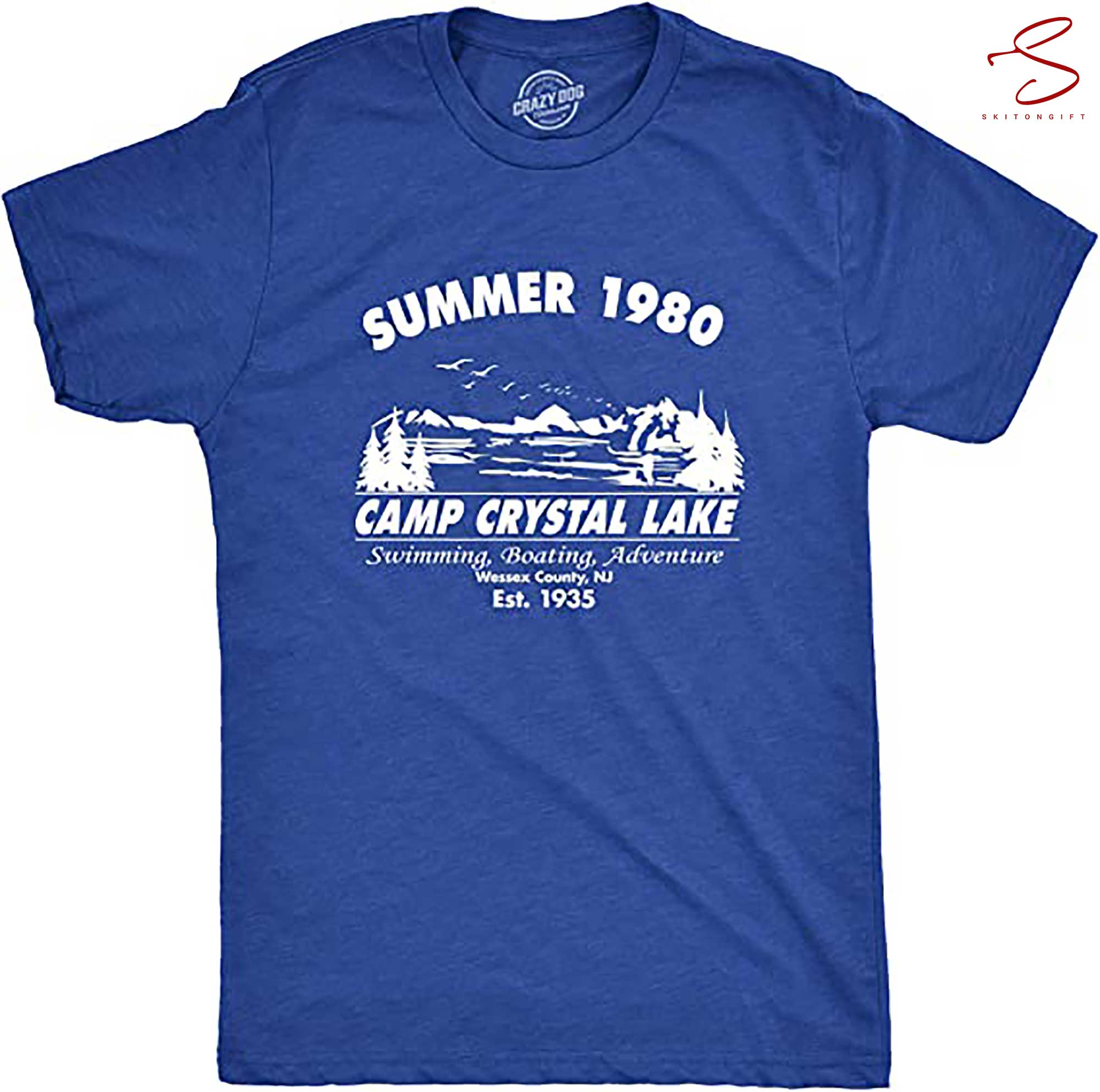 Skitongift Summer 1980 Men Funny T Shirt Graphic Camping Vintage Cool 80s Novelty Tees