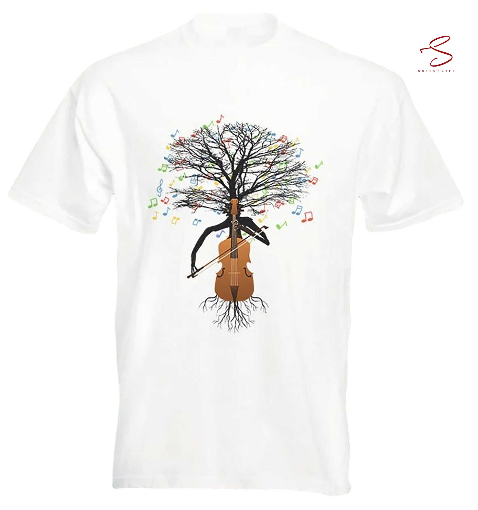 Skitongift T Shirt Musical Tree Cellist Violoncello Funny Shirts Long Sleeve Tee Hoody Hoodie
