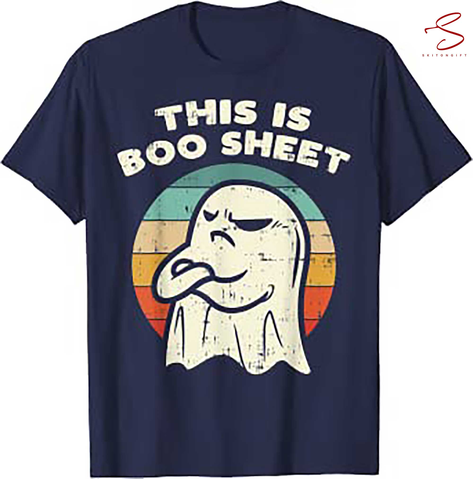 Skitongift This Is Boo Sheet Ghost Retro Halloween Costume Men Women T Shirt