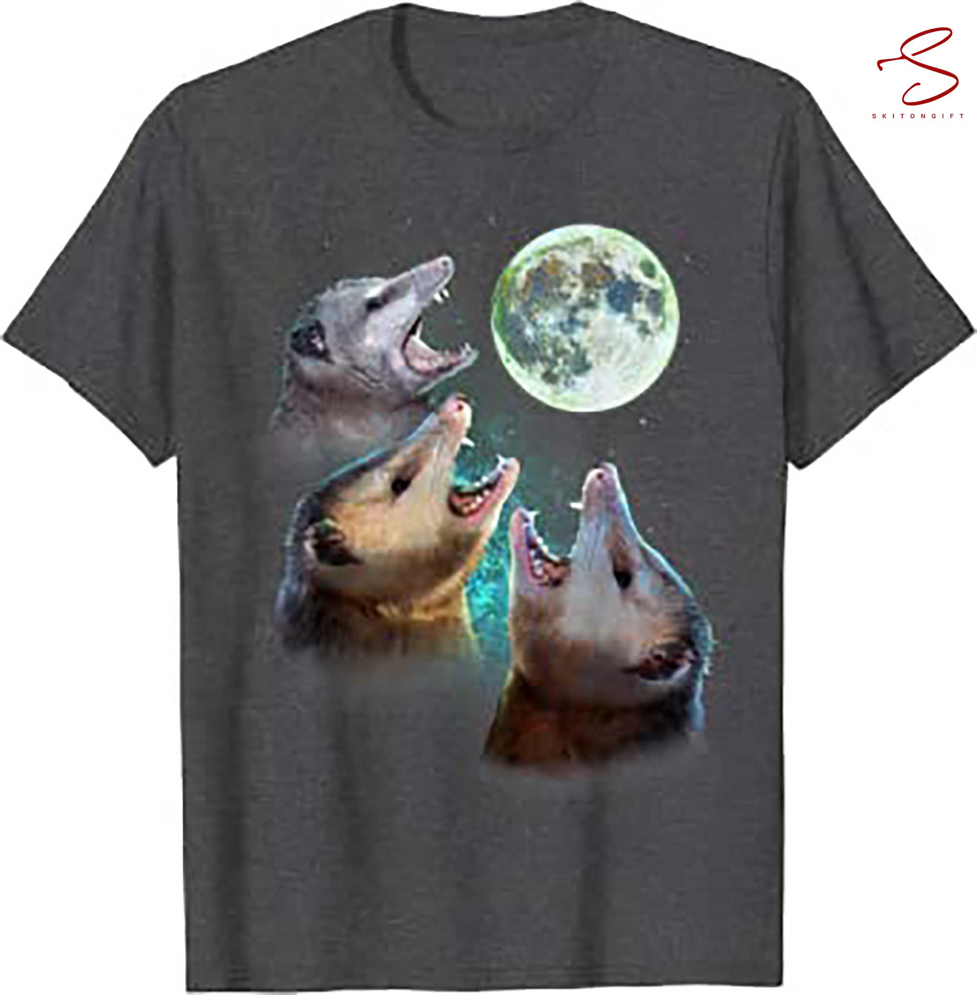 Skitongift Three Opposum Moon With 3 Possums And Dead Moon Costume T Shirt