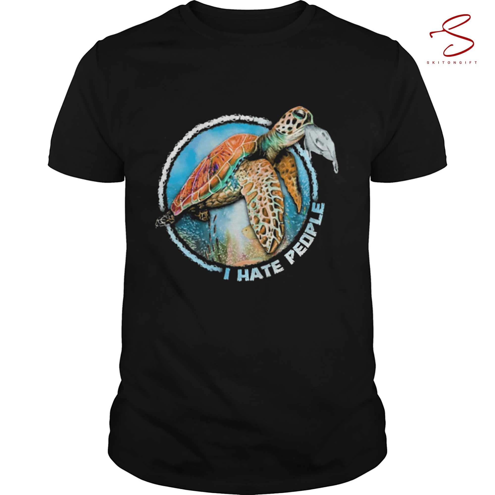 Skitongift Turtle Sea I Hate People Shirt Funny Shirts Long Sleeve Tee Hoody Hoodie heavyweight pullover hoodies Sweater