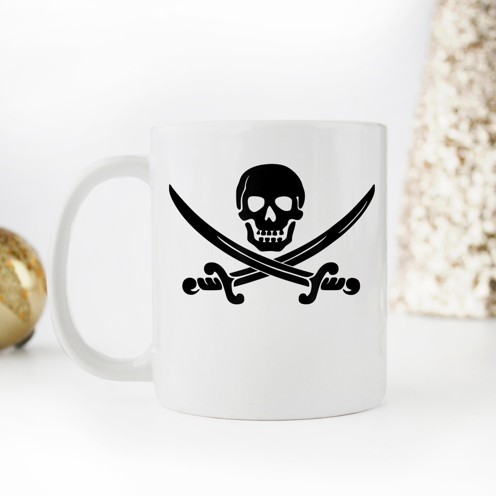 Skitongifts Funny Ceramic Novelty Coffee Mug Skull Crossbone Halloween yOBamKn