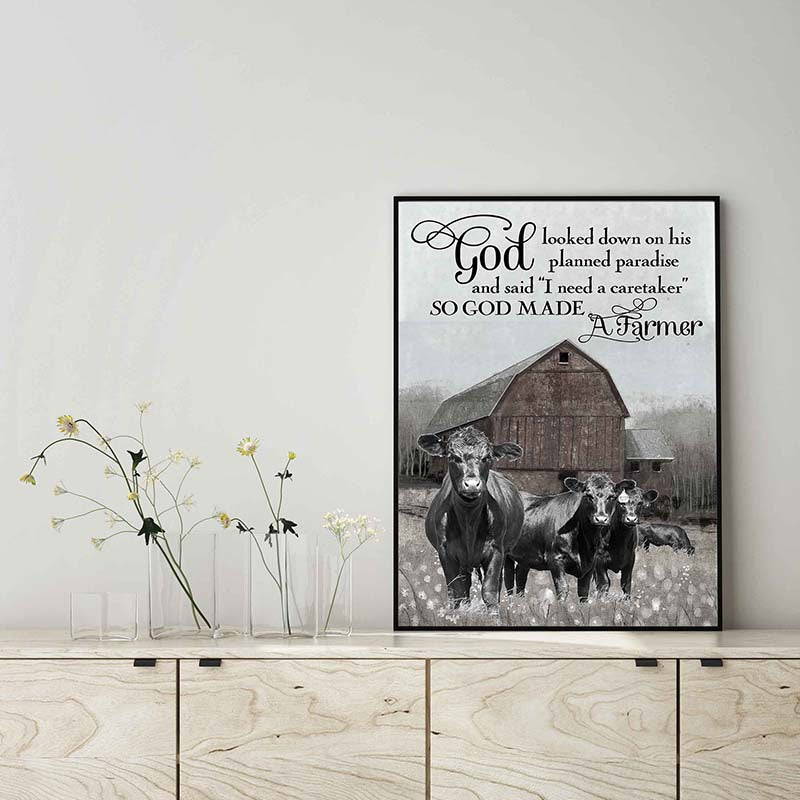 Skitongifts Wall Decoration, Home Decor, Decoration Room So God Made A Farmer TT1203