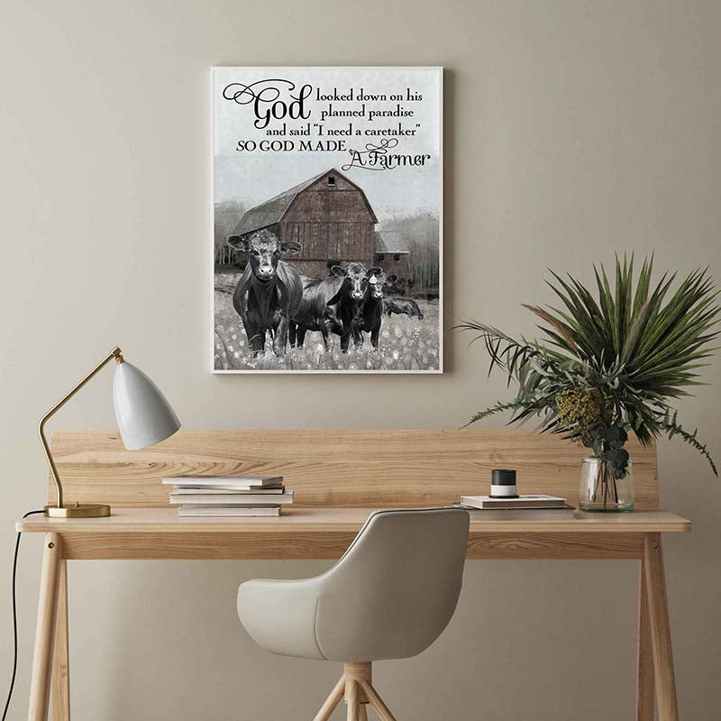 Skitongifts Wall Decoration, Home Decor, Decoration Room So God Made A Farmer TT1203
