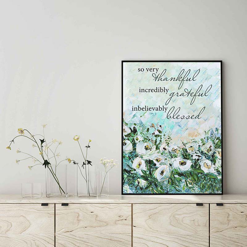 Skitongifts Wall Decoration, Home Decor, Decoration Room So Very Thankful Incredibly Grateful Unbelievably Blessed TT0503