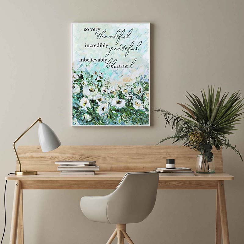Skitongifts Wall Decoration, Home Decor, Decoration Room So Very Thankful Incredibly Grateful Unbelievably Blessed TT0503