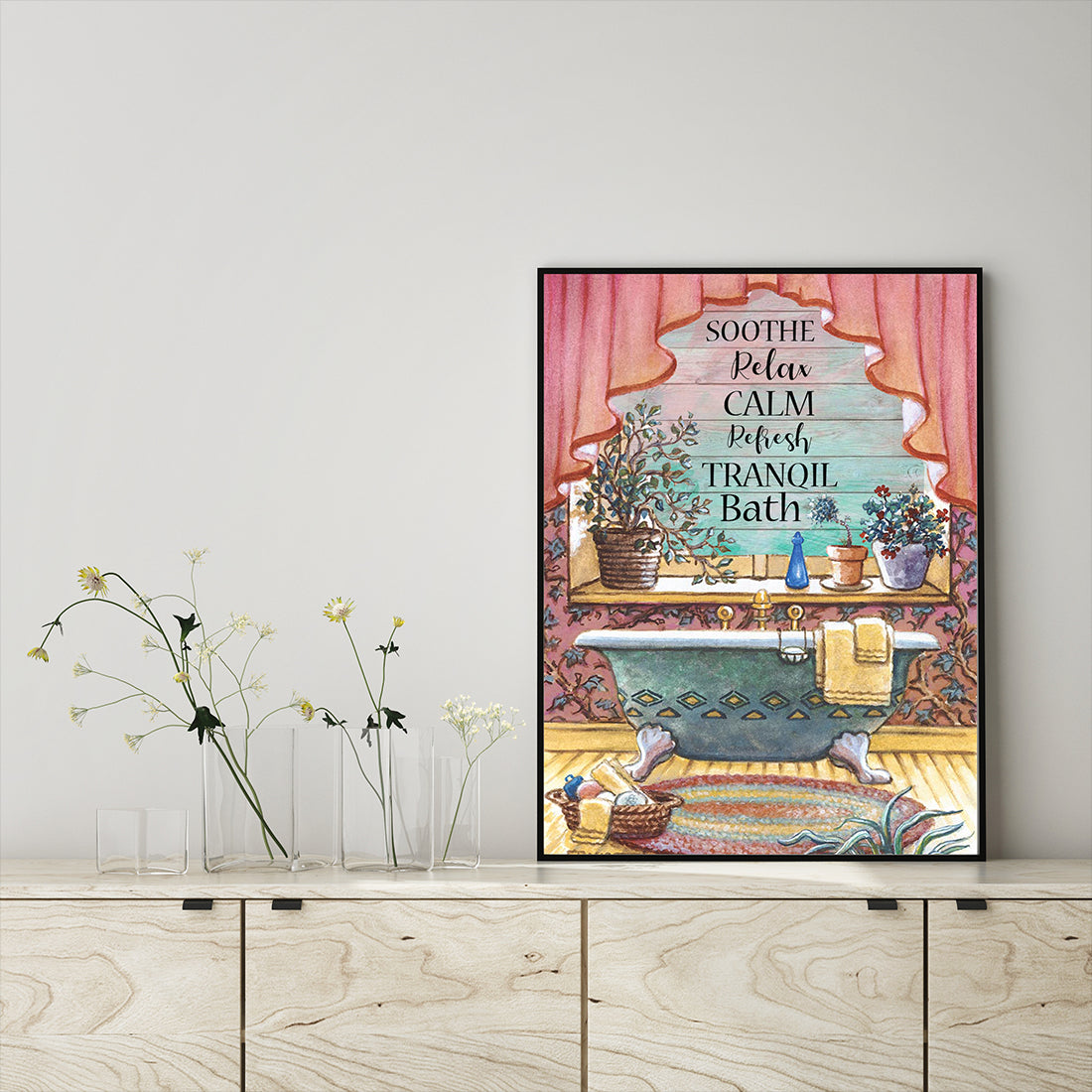 Soothe Relax Calm Refresh TranquilBath For Bathroom Decor
