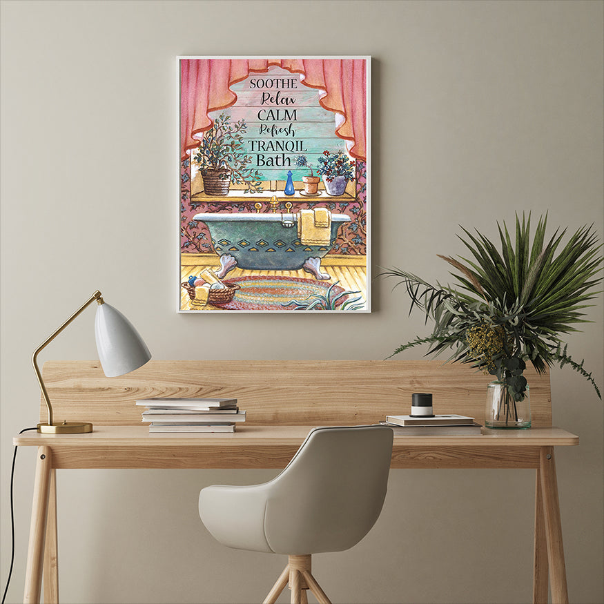 Soothe Relax Calm Refresh TranquilBath For Bathroom Decor