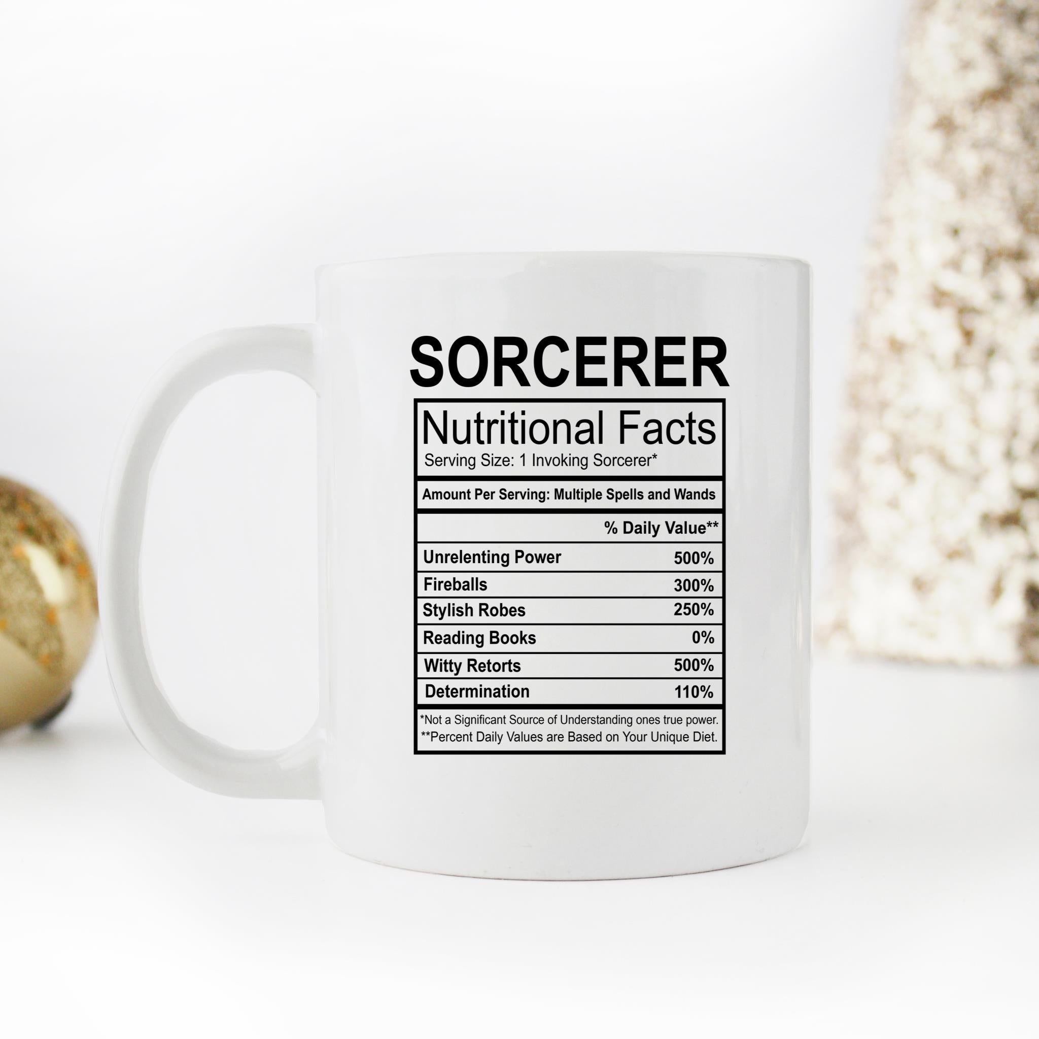 Skitongifts Funny Ceramic Novelty Coffee Mug Sorcerer Nutritional Facts vc3YafW