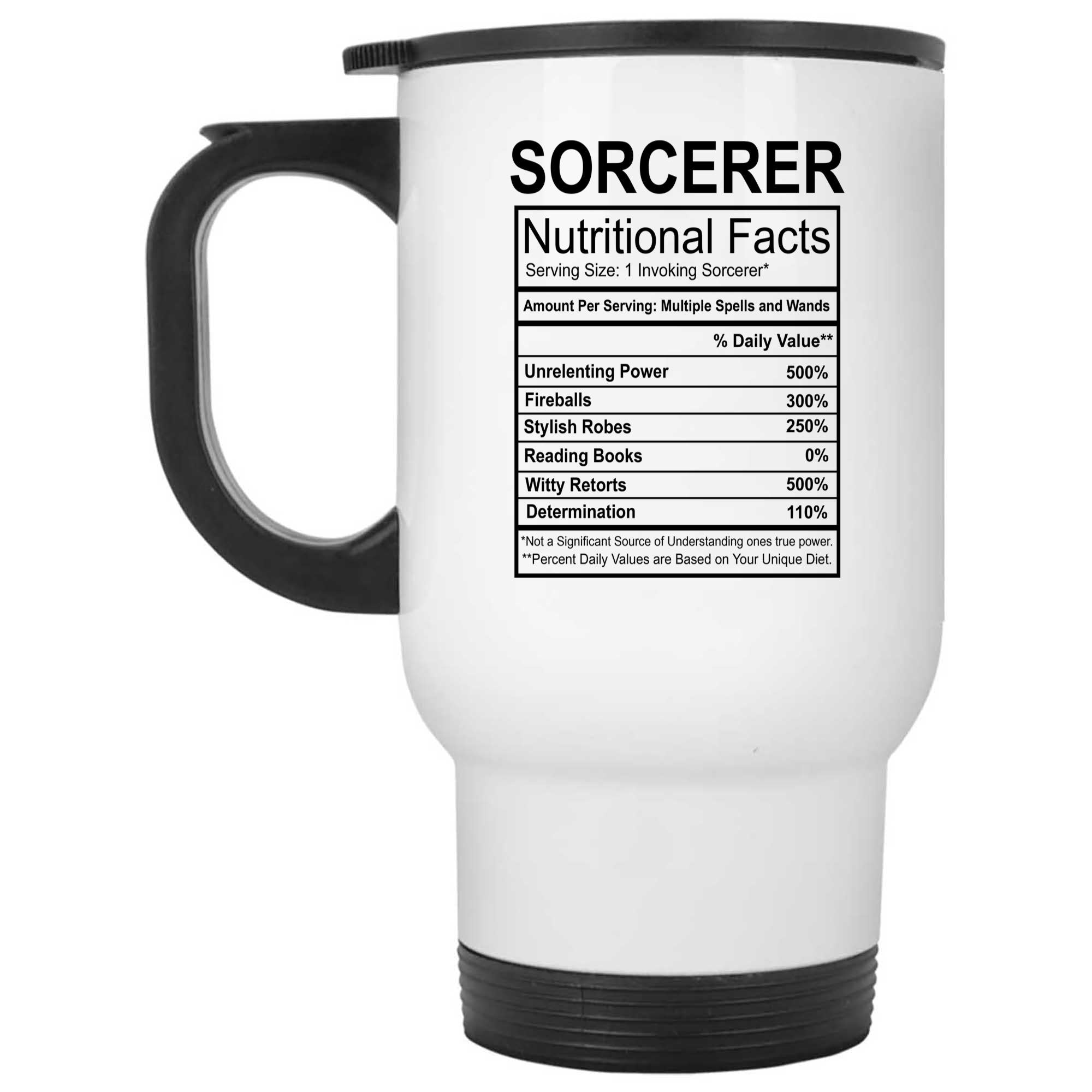 Skitongifts Funny Ceramic Novelty Coffee Mug Sorcerer Nutritional Facts vc3YafW