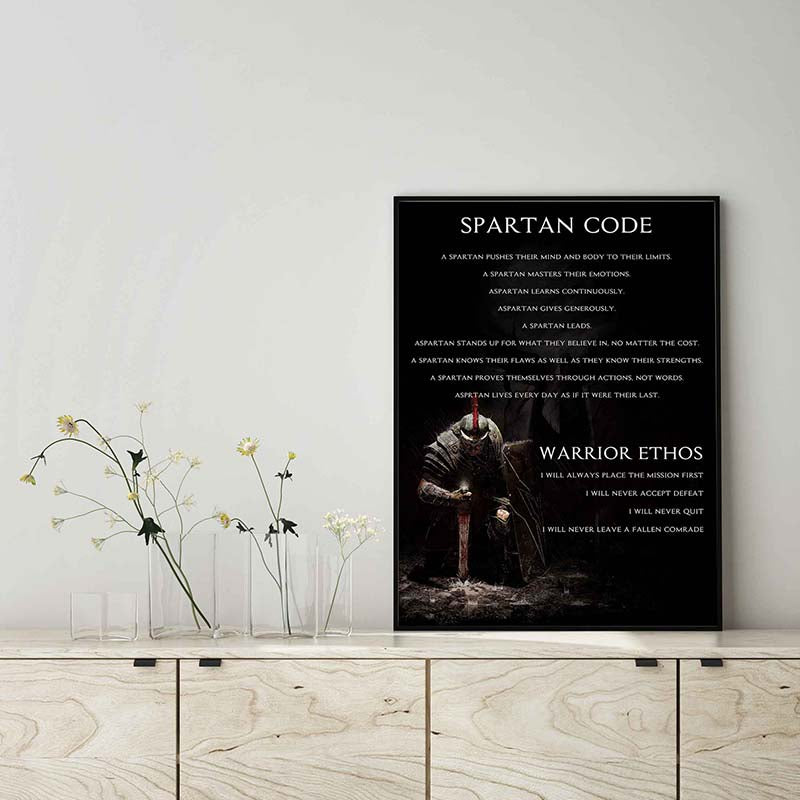 Skitongifts Wall Decoration, Home Decor, Decoration Room Spartan Code Warrior Ethos TT0203