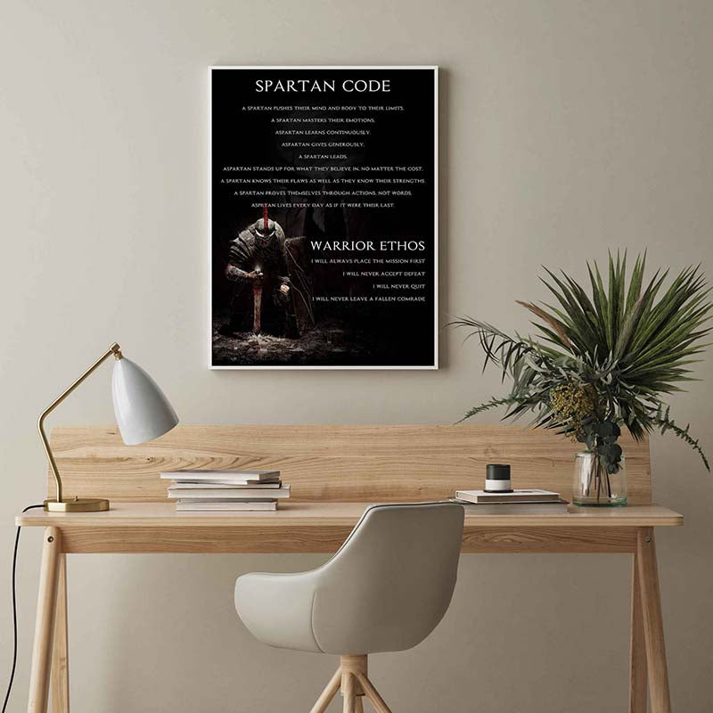 Skitongifts Wall Decoration, Home Decor, Decoration Room Spartan Code Warrior Ethos TT0203