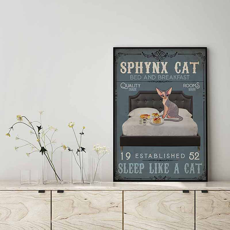 Sphynx Cat Bed And Breakfast Sleep Like A Cat Vertical MH0909