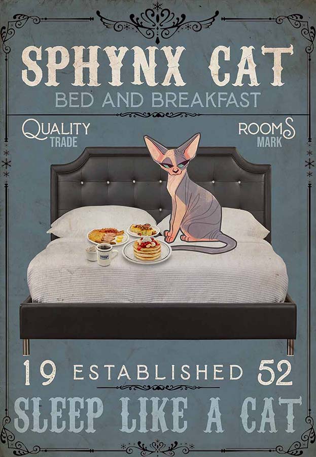 Sphynx Cat Bed And Breakfast Sleep Like A Cat Vertical MH0909