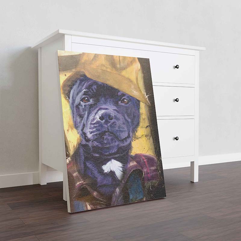 Skitongifts Wall Decoration, Home Decor, Decoration Room Staffordshire Bulldog Dog Plumber-TT1012