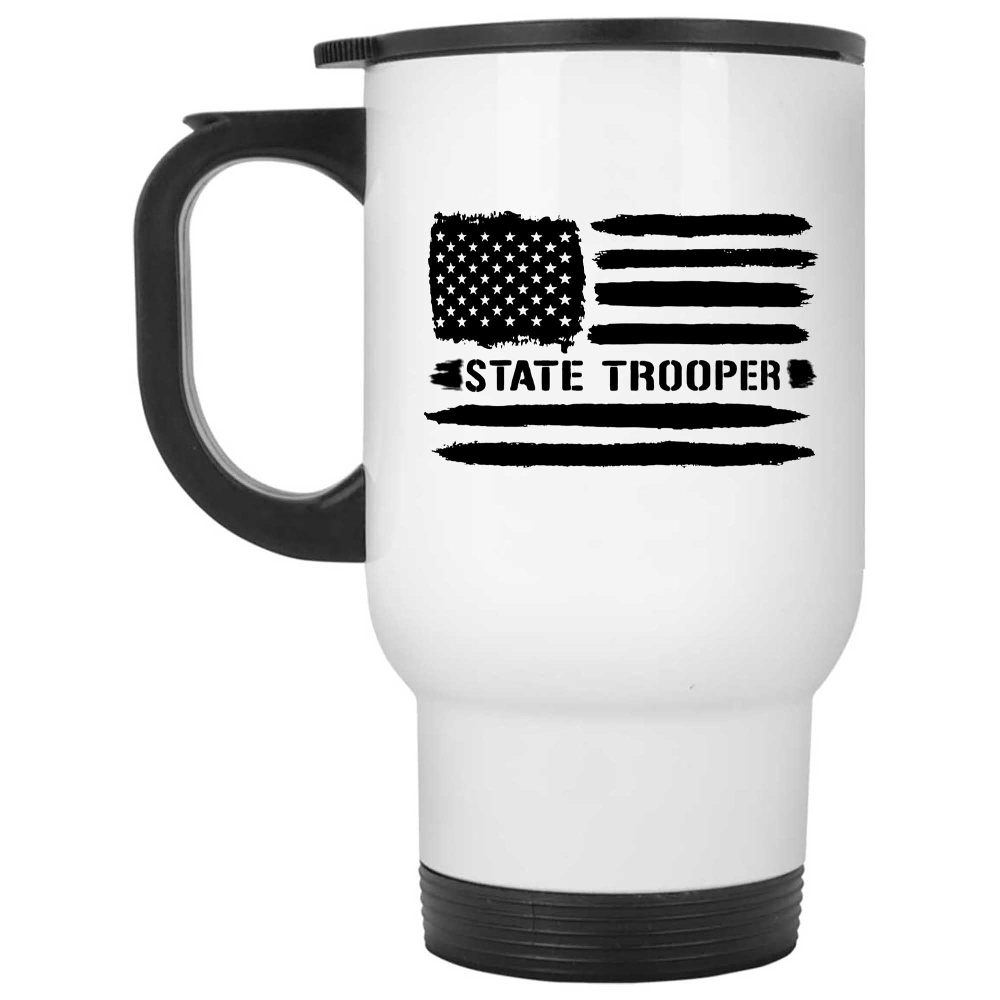 Skitongifts Funny Ceramic Novelty Coffee Mug State Trooper American Flag Patriotic Trooper Cop Law Enforcement Officer 72EYfnt
