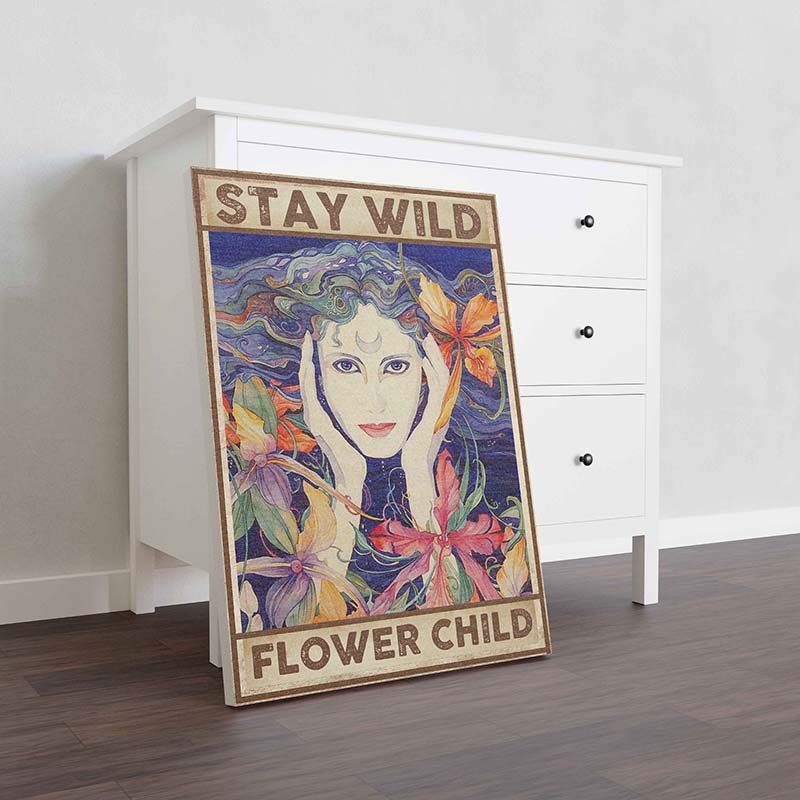 Skitongifts Wall Decoration, Home Decor, Decoration Room Stay Wild Flower Child-TT0801