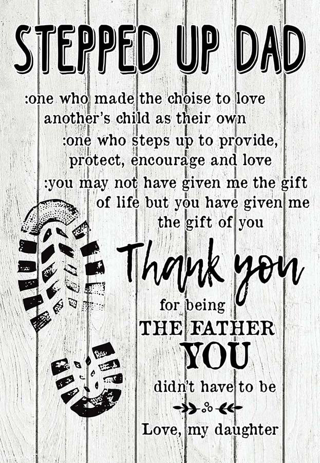 Stepped up Dad , Fathers Day from Children, Bonus Dad , Fathers Day for Stepdad-daughter-MH2309