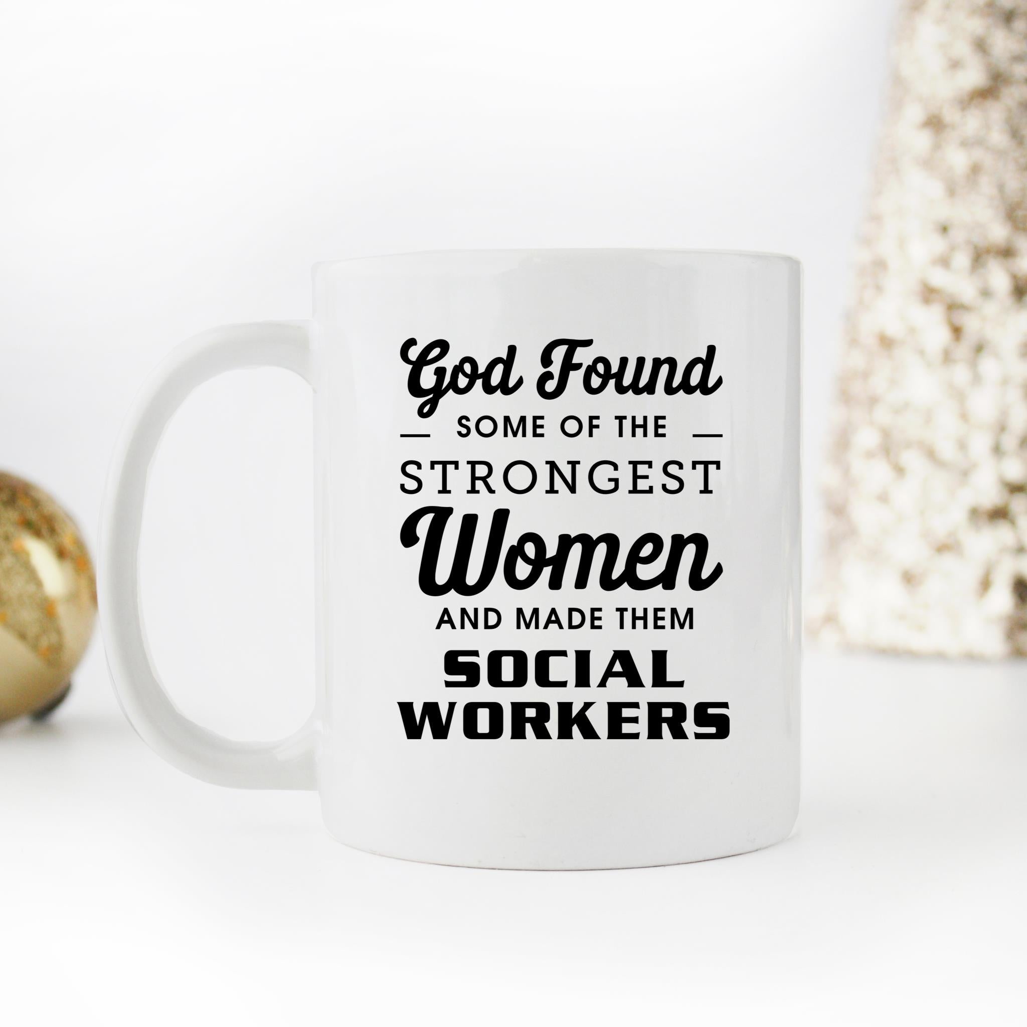 Skitongifts Funny Ceramic Novelty Coffee Mug Strongest Woman Social Worker Coworker Vf10Hof