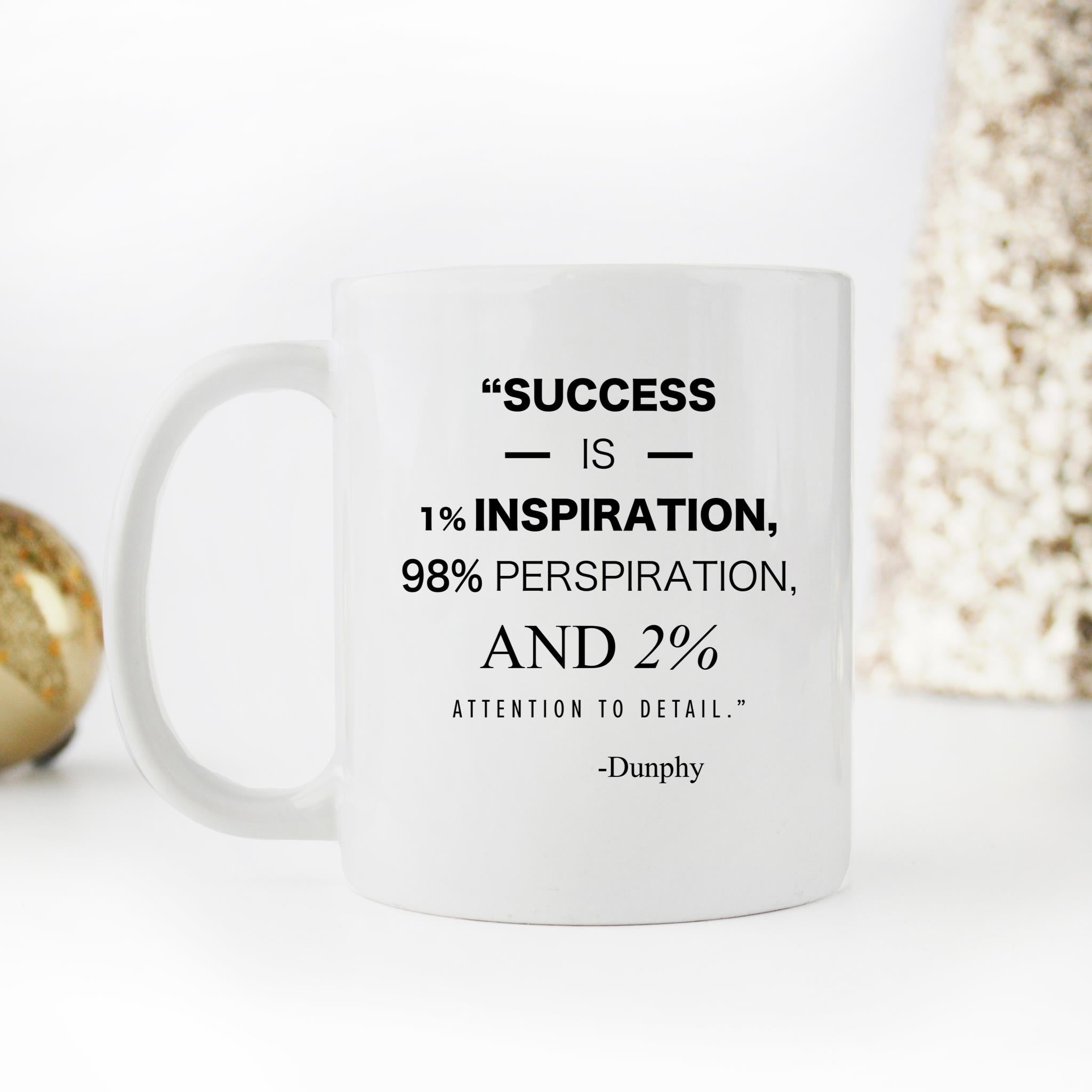 Skitongifts Funny Ceramic Novelty Coffee Mug Success Is 1 Percent Inspiration... Phil Dunphy Quote kr8WPhJ