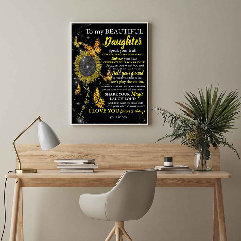 Skitongifts Wall Decoration, Home Decor, Decoration Room Sunflower To Daughter - Speak Your Truth-TT2303
